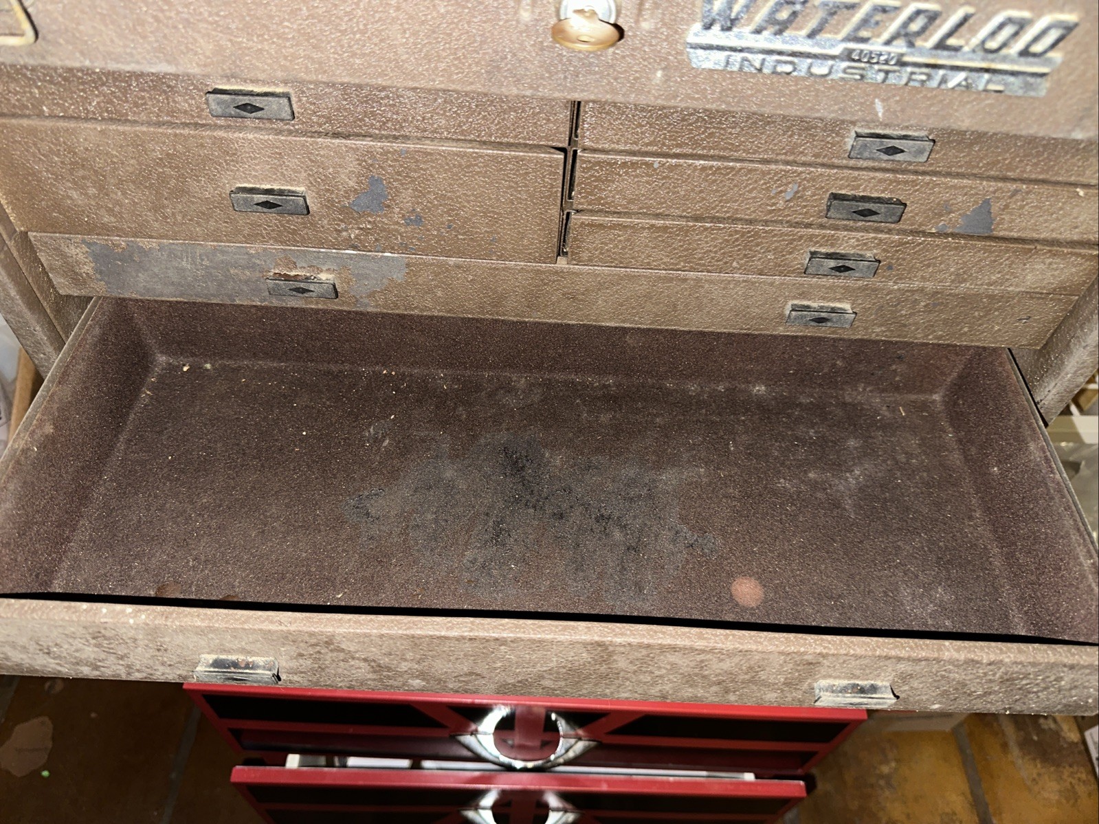 Vintage Waterloo 7 Drawer Tool Box 20.5IN X8.5IN X 13.5IN With Key