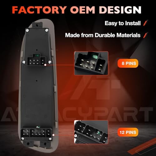 56049805AB Master Power Window Switch & Bezel Front Driver Side () | Taupe