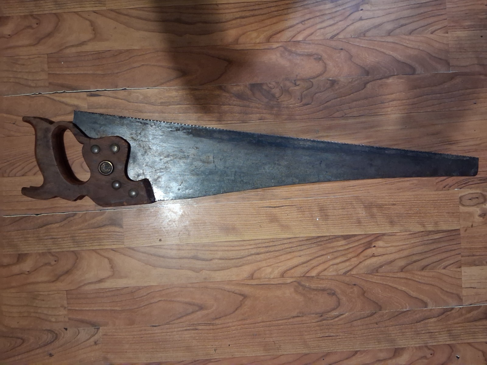 Vintage Disston Select 26” Hand Crosscut Saw Wheat Handle #8?