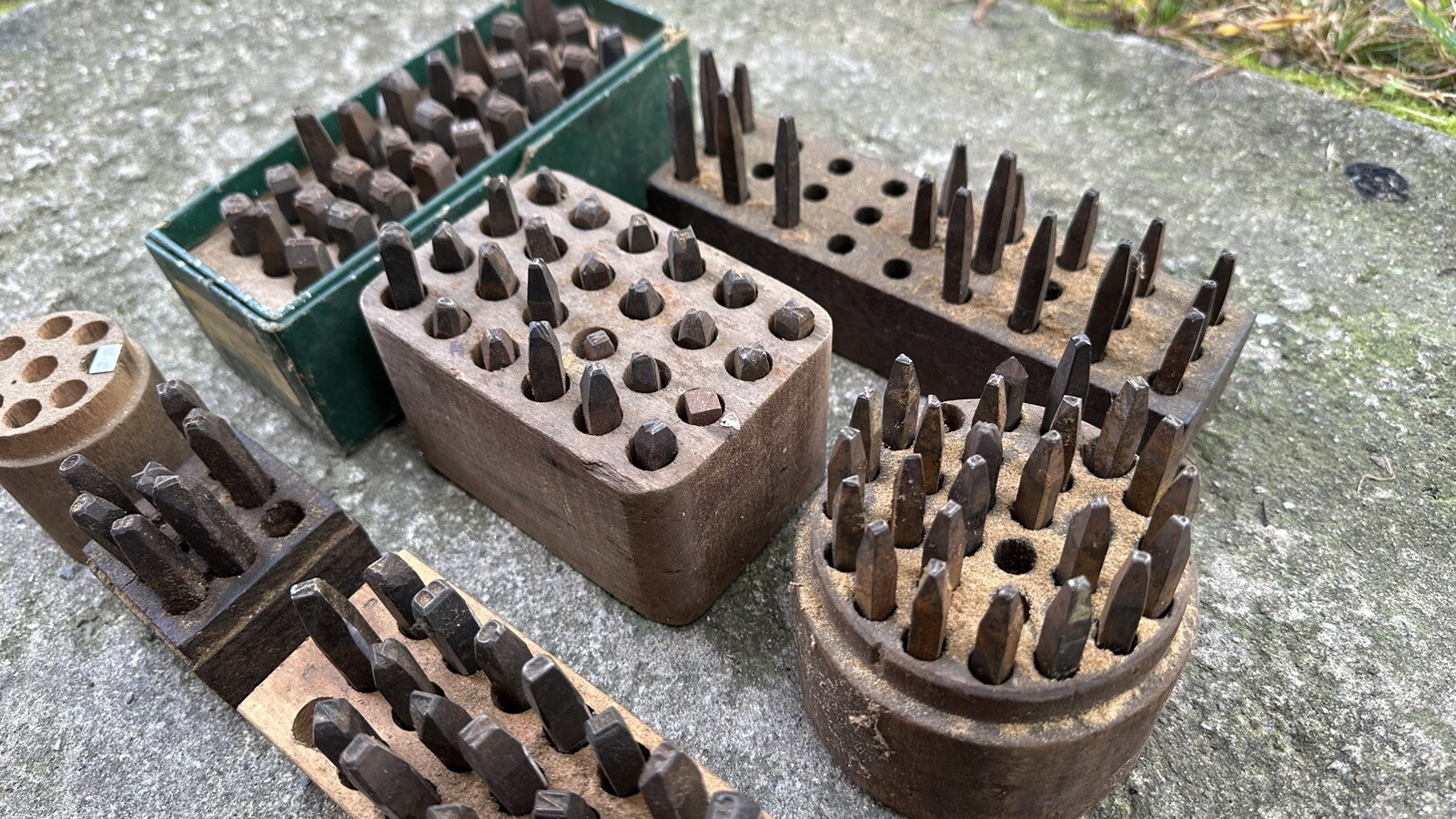Lot of Antique Metal Stamping Punches Marking Tools Letters Numbers Hardware VTG