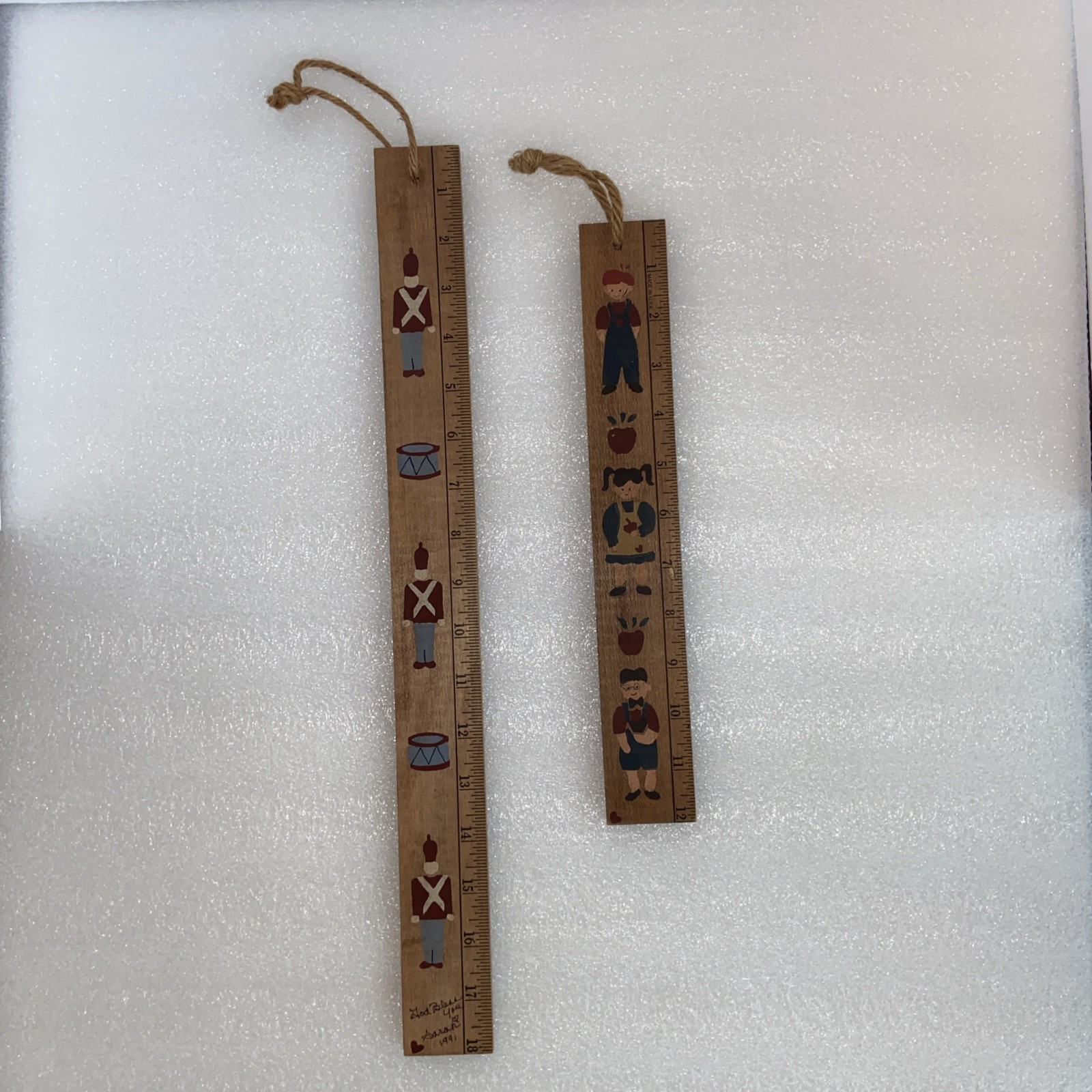 Vintage Hand Painted Holly Hobby 1 Foot Ruler & Christmas Themed 1 1/2′ Ruler