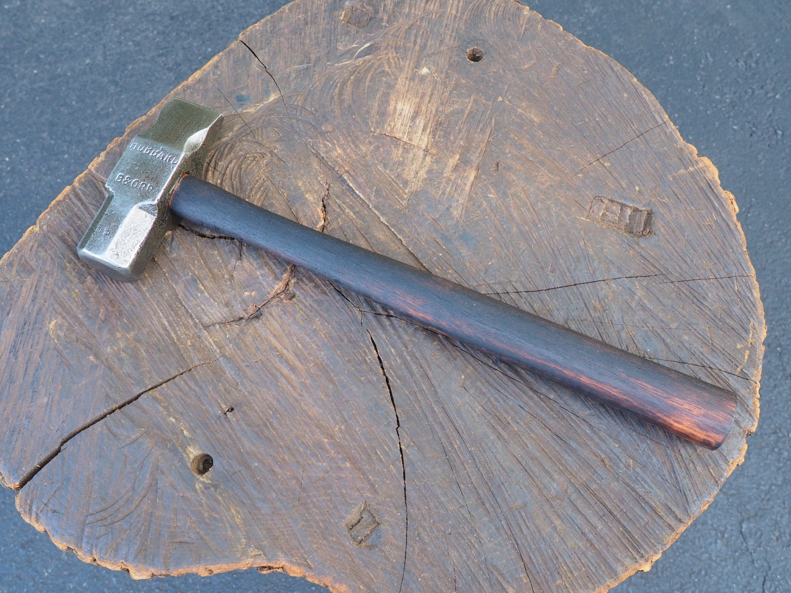 CRISP 2.8LB STRAIGHT PEIN “B&O RR” BLACKSMITH KNIFE BLADE HAMMER ANVIL VINTAGE