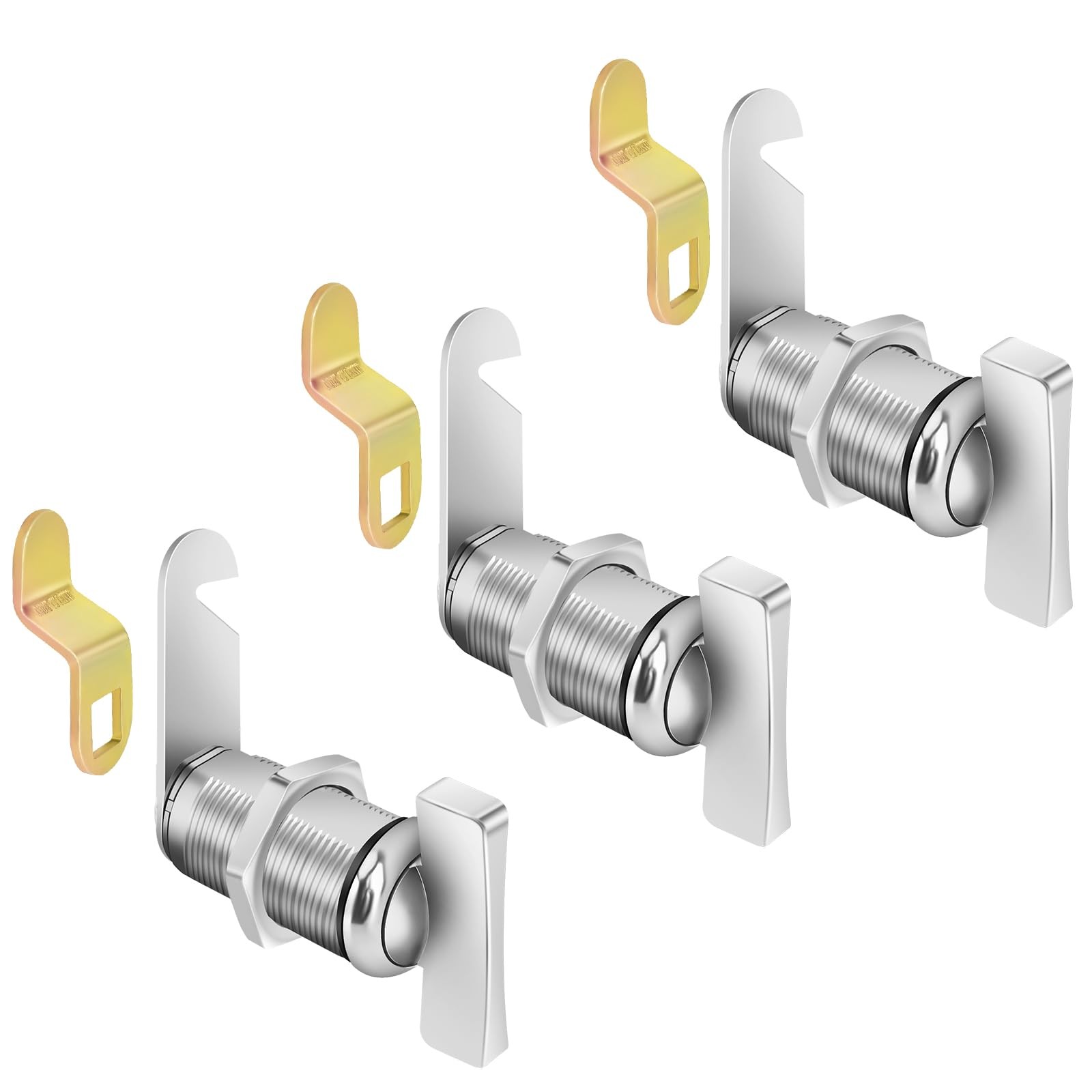 Thumb Cam Locks, 1-3/8″ 3Pcs RV Locks for Storage 1-3/8 Inch 3Pcs, Chrome