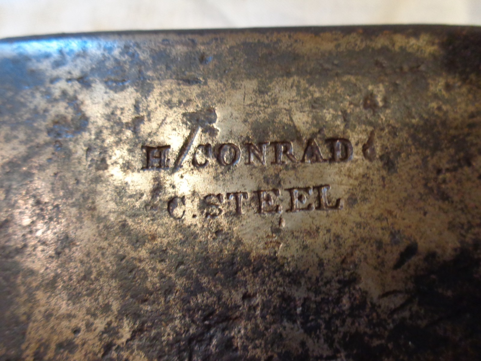 Antique 19th.c Signed H. Conrad Pennsylvania Broad Axe