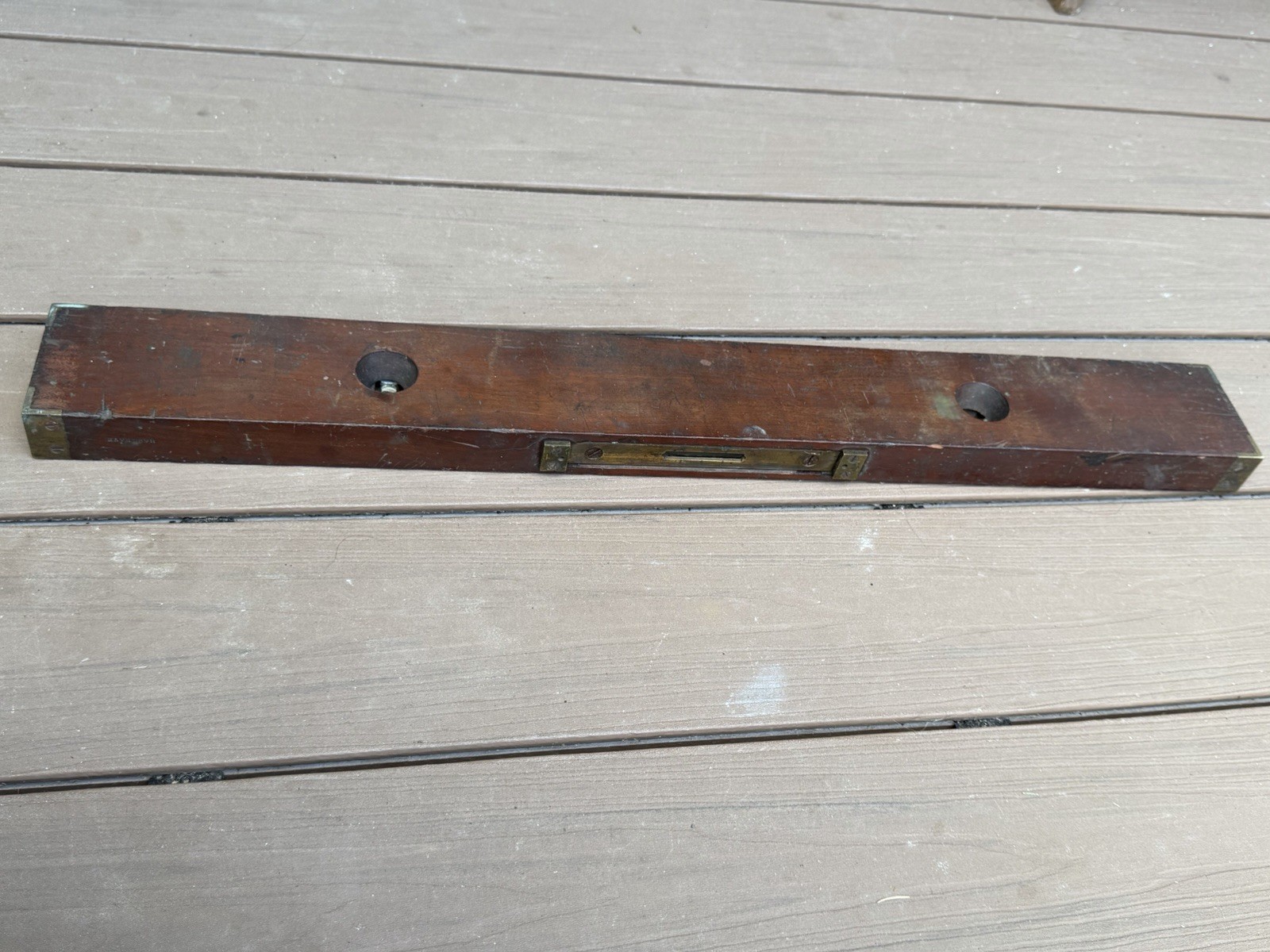 Antique Hargrave No. 5 Wooden Brass Spirit Level 28” Cincinnati Tool Co. RARE!!