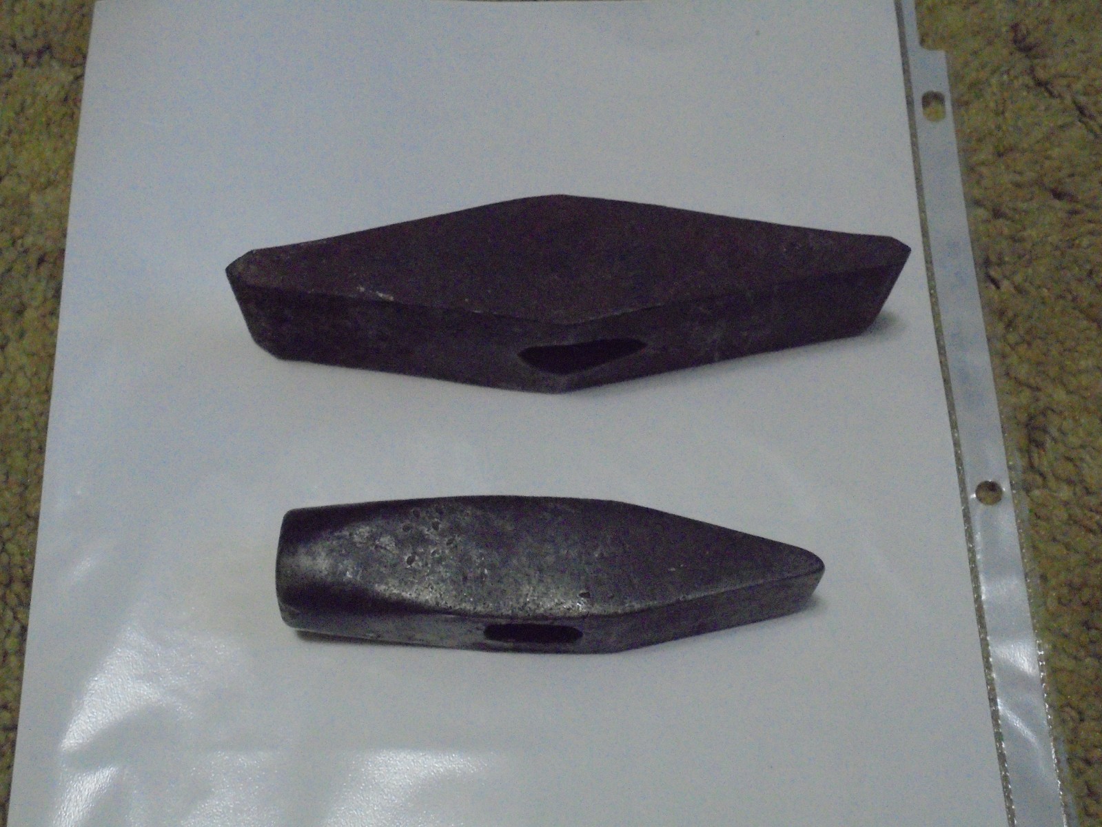 lot of 2 Vintage Blacksmith cross Peen swedge cutoff Hammer heads 1# and 2#