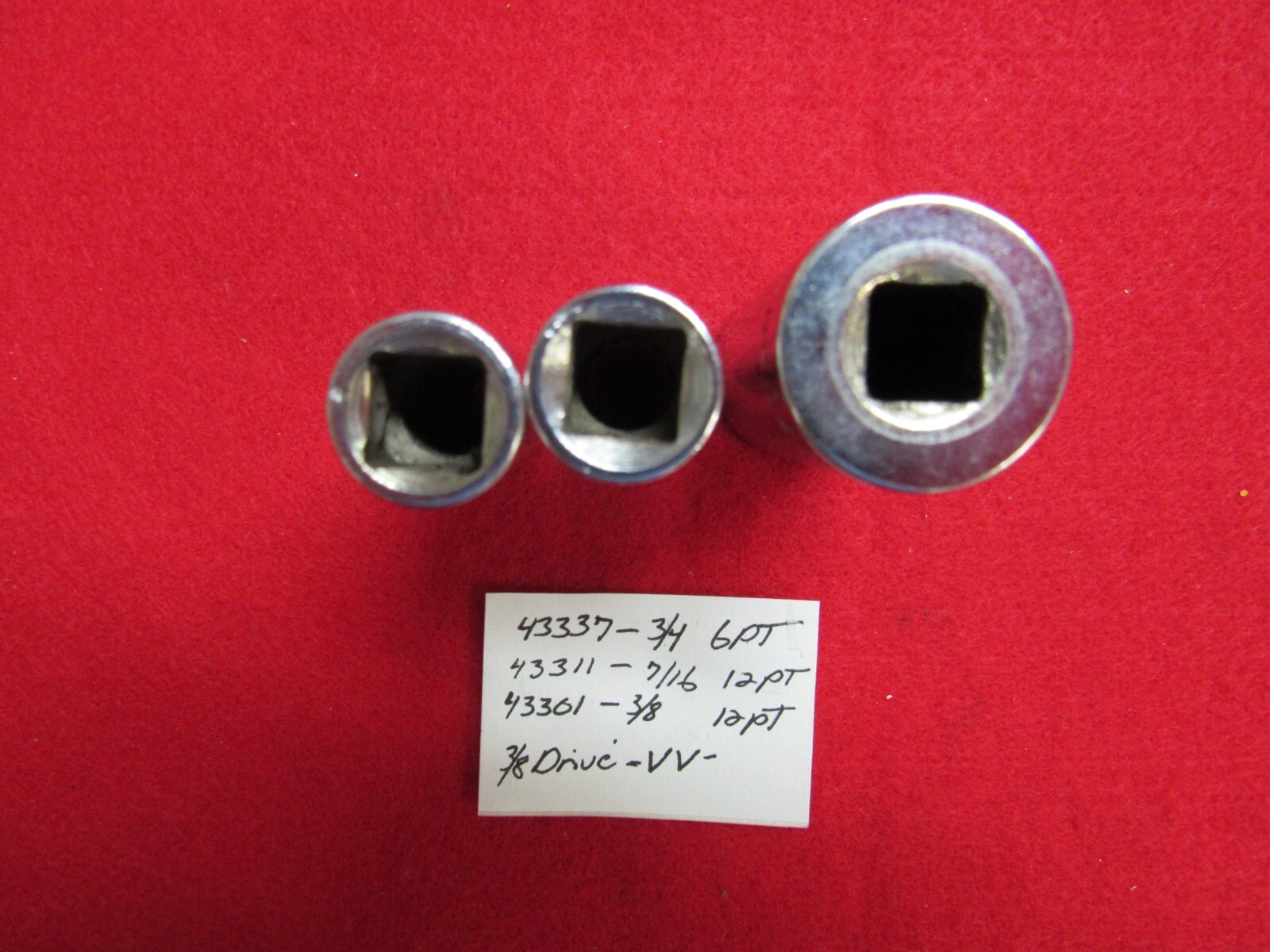 VINTAGE CRAFTSMAN -VV- 3/8″ DRIVE DEEP SOCKET LOT–6 & 12 POINT–Item #423