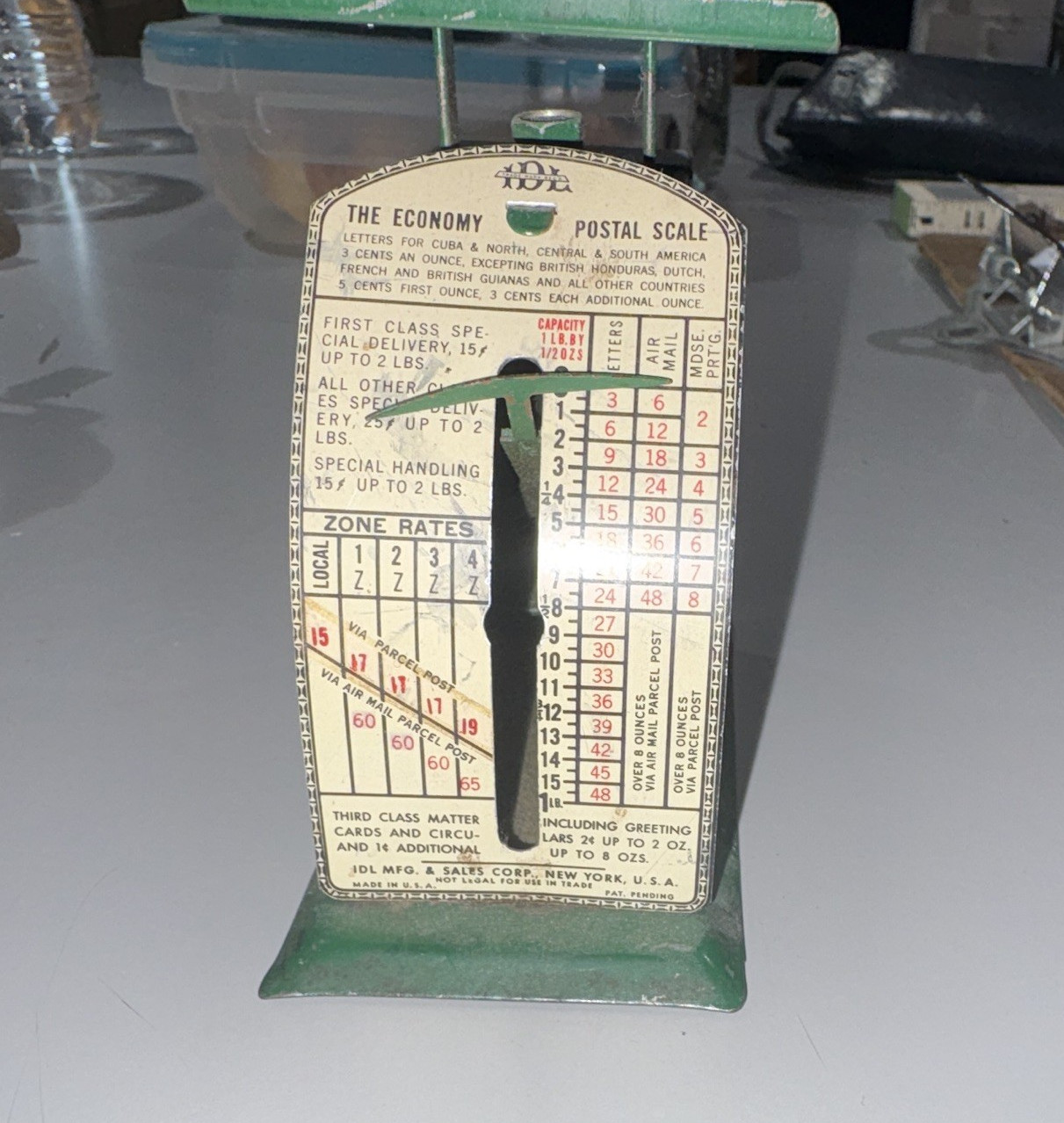 Economy Postal Scale – Vintage Green Metal Mail Postal Scale