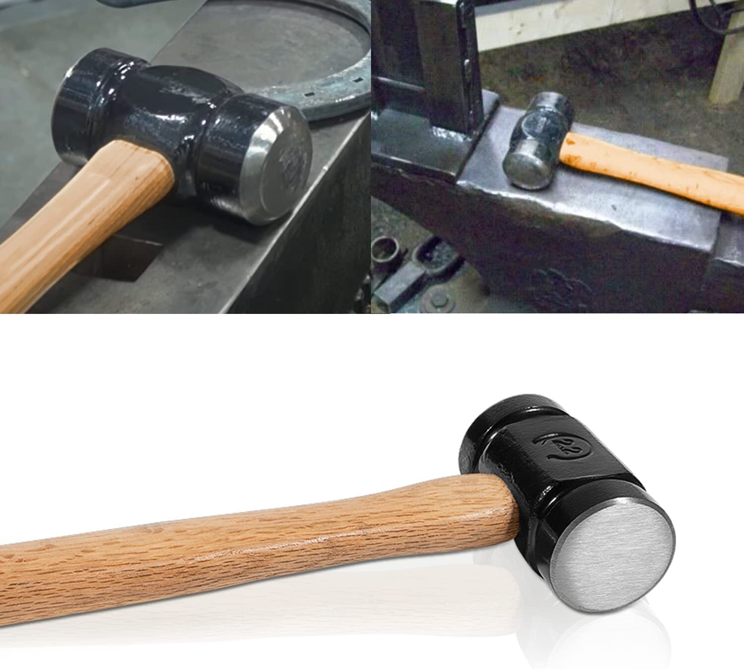 36OZ Rounding Hammer (61B hammer) for Handmade Farrier Forge Tool,16.5 inches