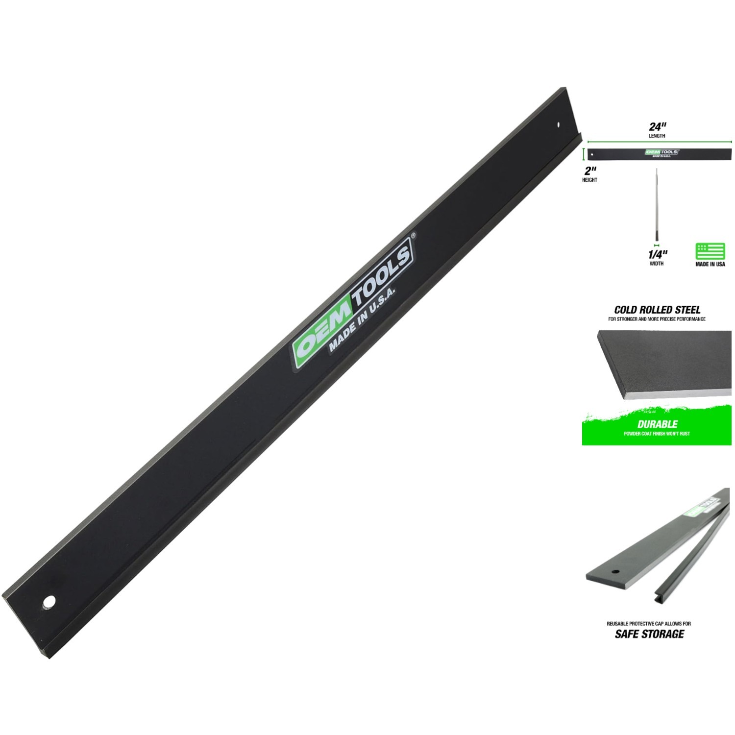 Precision Ground 24″ Machinist Straight Edge – Durable Cold Rolled Steel Tool