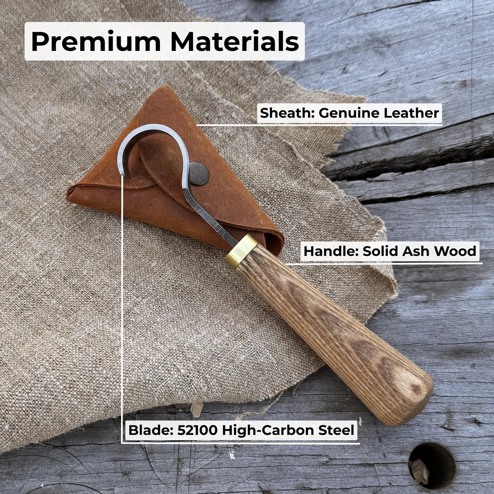 Sharky Spoon Carving Hook Knife 1.2 in (3 cm) – Curved Wood Carving Knife for…
