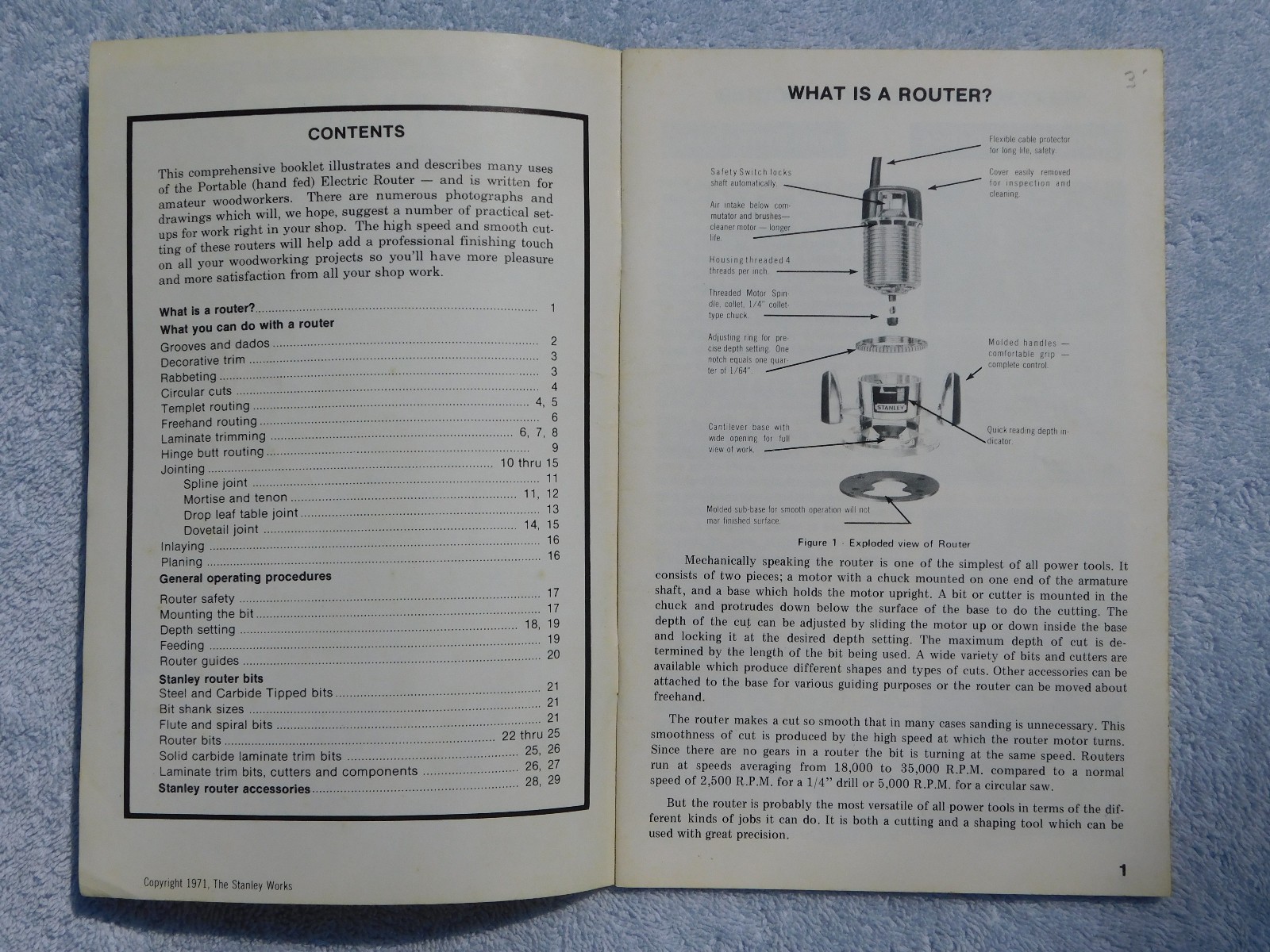 Original STANLEY POWER TOOLS – Operation of the MODERN ROUTER Instructions