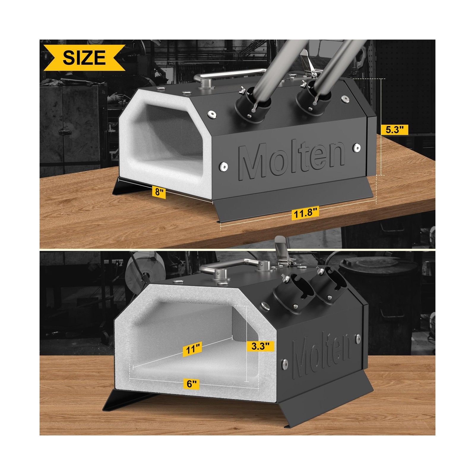 MMasters 2 Burner Propane Forge 2600°F Gas Forge for Blacksmithing and Knif