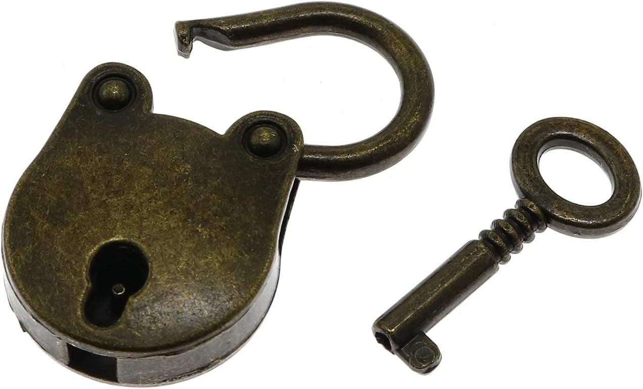 Durable Antique Brass Lock Kit for Jewelry Boxes & Decorative Projects – 2 Count