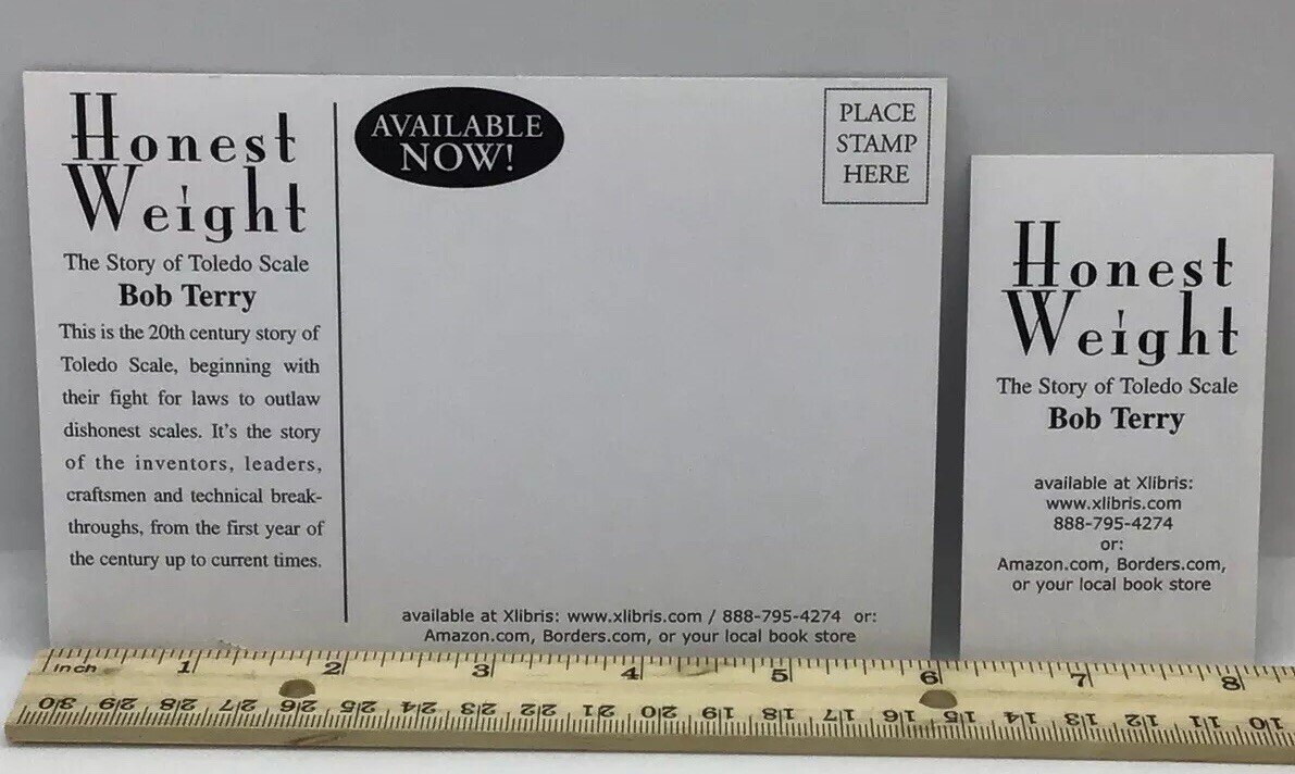 TOLEDO SCALE HONEST WEIGHT BOB TERRY POSTCARD & BUSINESS CARD FREE SHIPPING