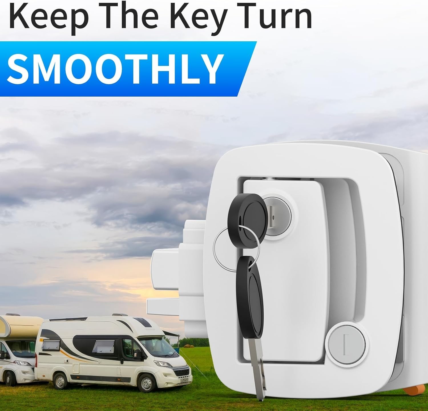 RV Door Lock , Aluminum Alloy Upgraded Lighter RV Door Latch with Paddle Dead…