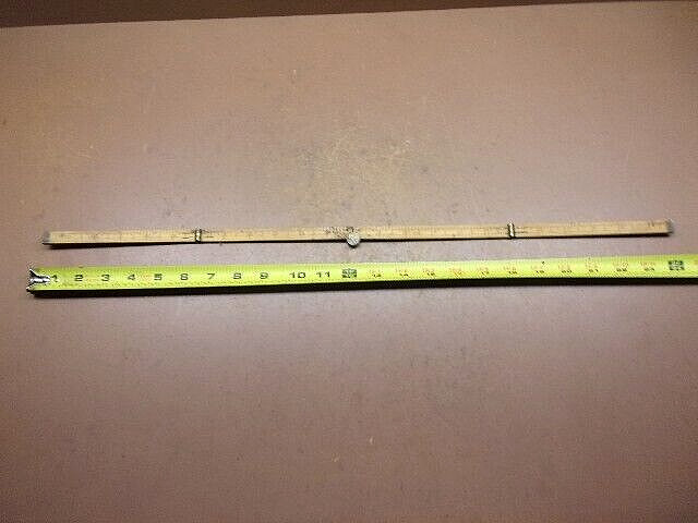 Vintage Unbranded No. 10 Wood & Brass 24″ Folding Carpenters Ruler Good Cond.