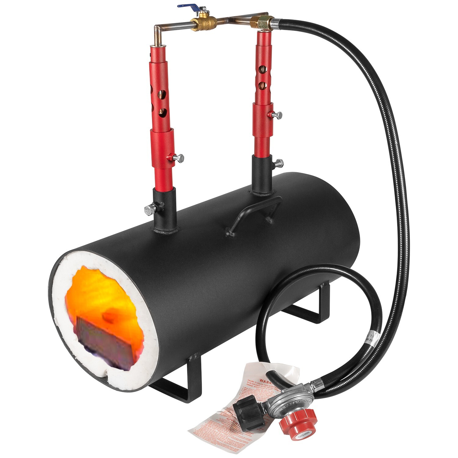 Gas Propane Forge Double Burner Furnace Blacksmithing Knife Tool Farrier Making