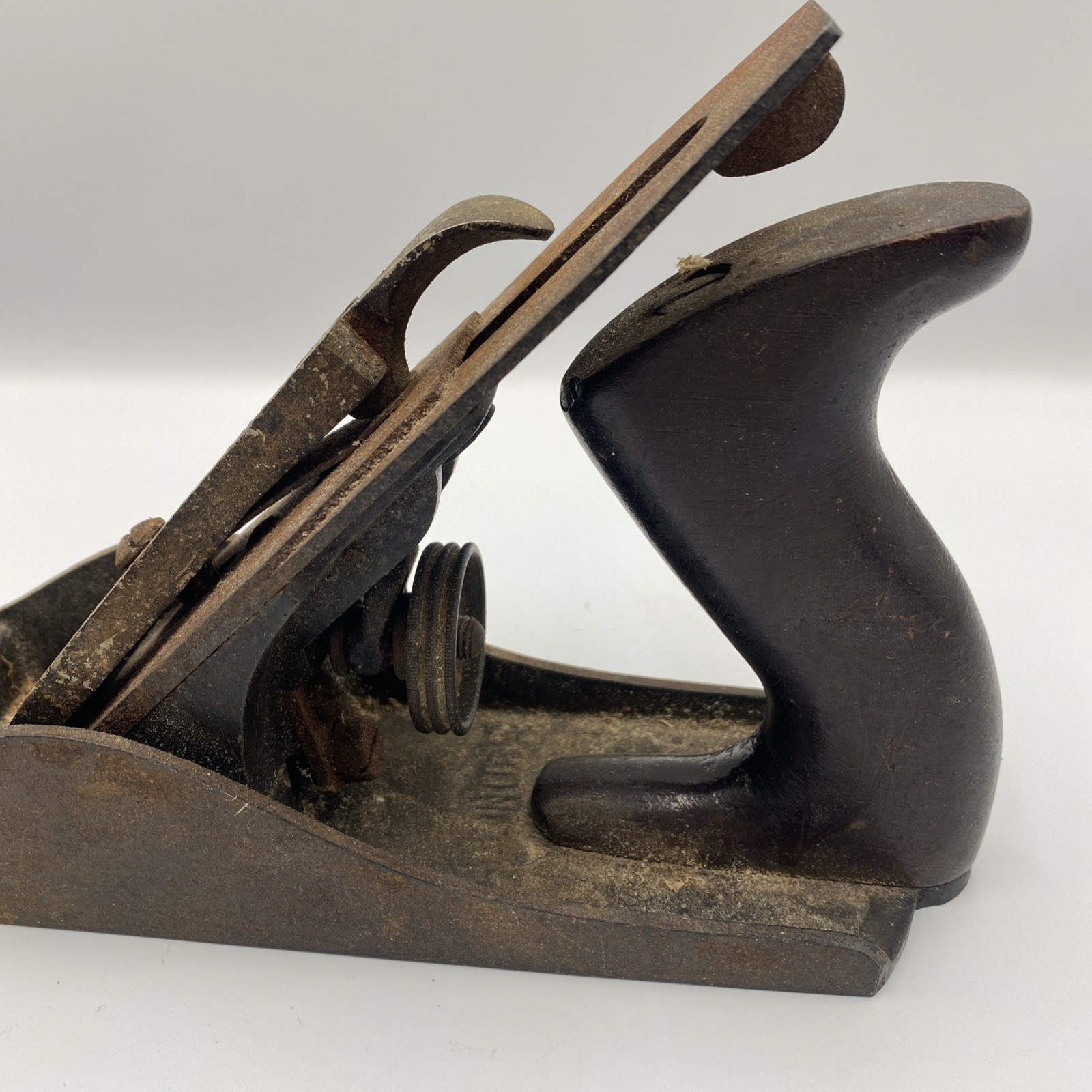 Vtg Stanley No 4 Smoothing Hand Plane Type 16 Pre-WWII Rosewood Brass Tool AS IS