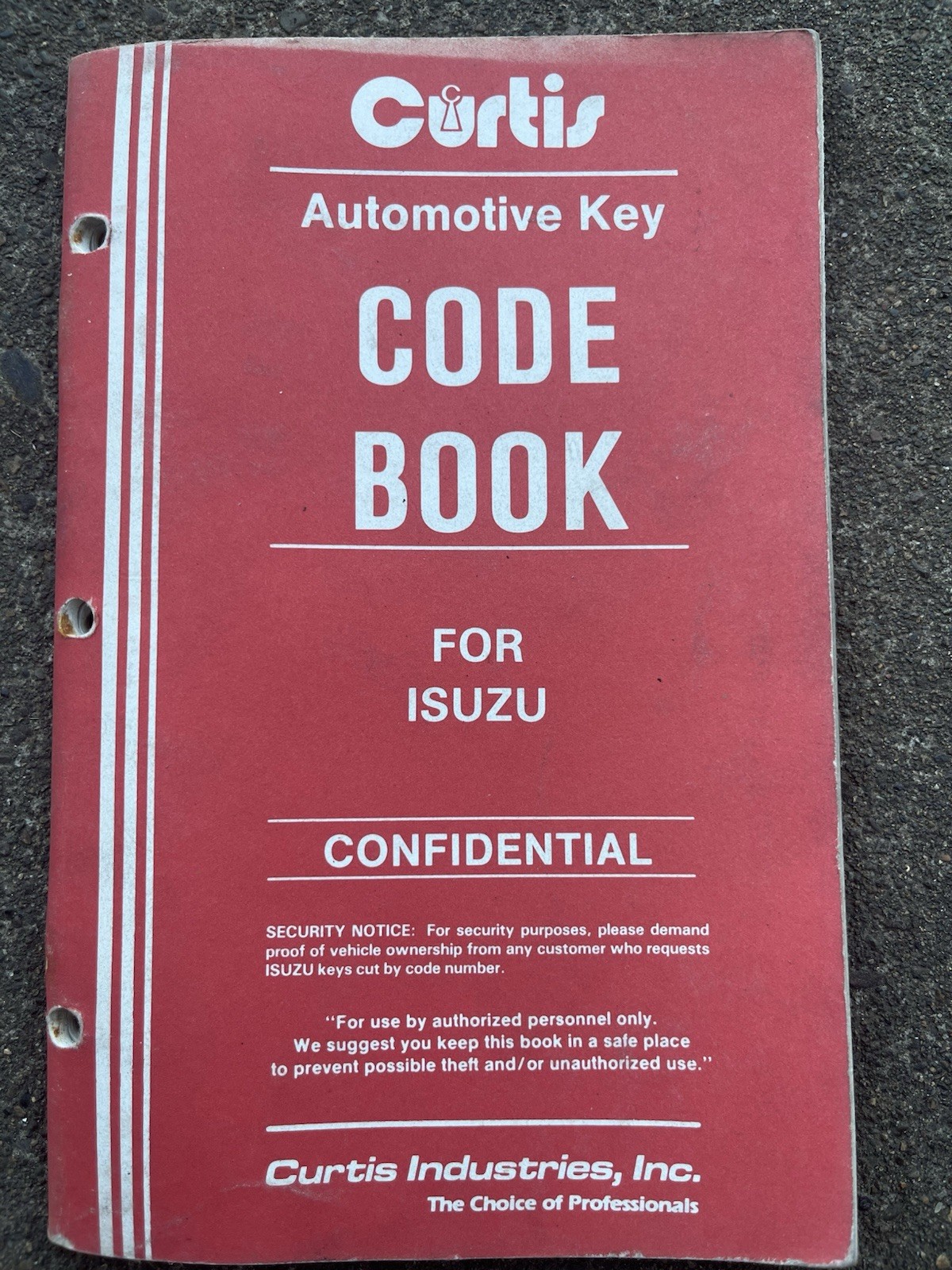 Curtis Key Code Book Isuzu
