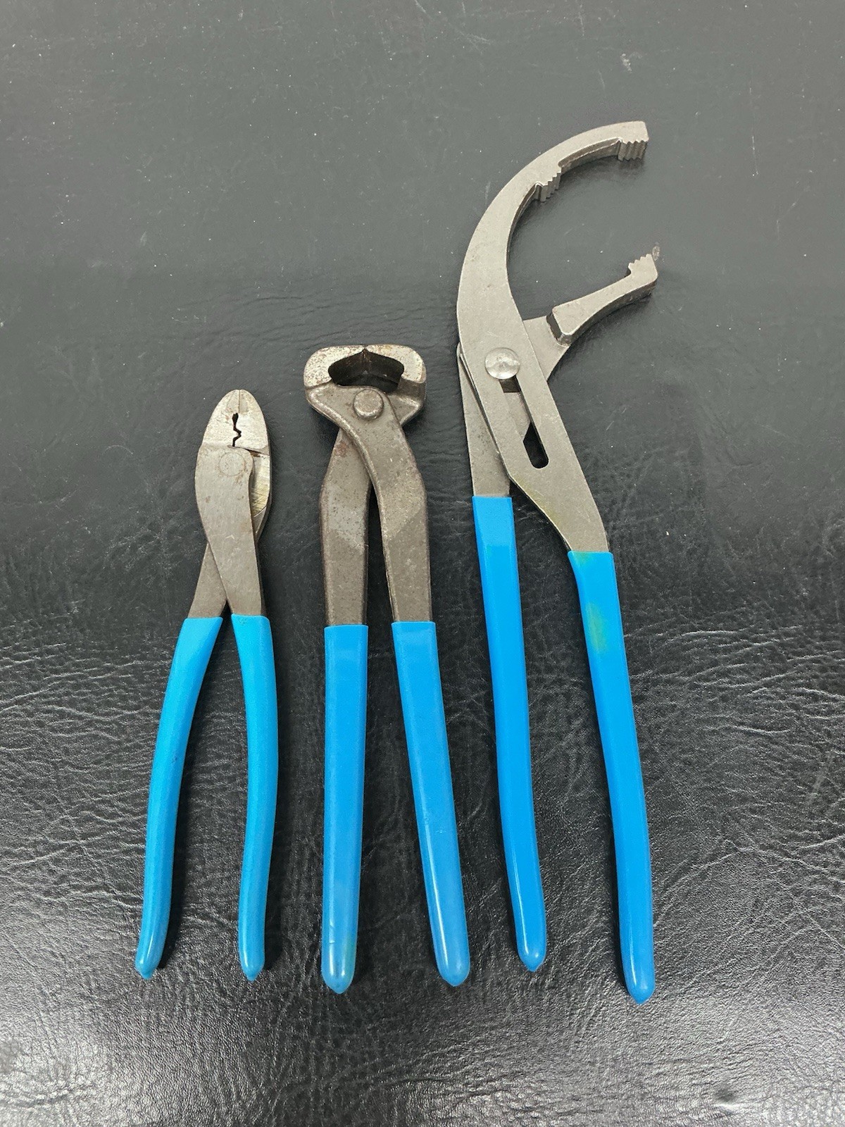 3 Lot Channellock Pliers 909 Crimping 215 Oil Filter 148-10 End Cutting Nipper