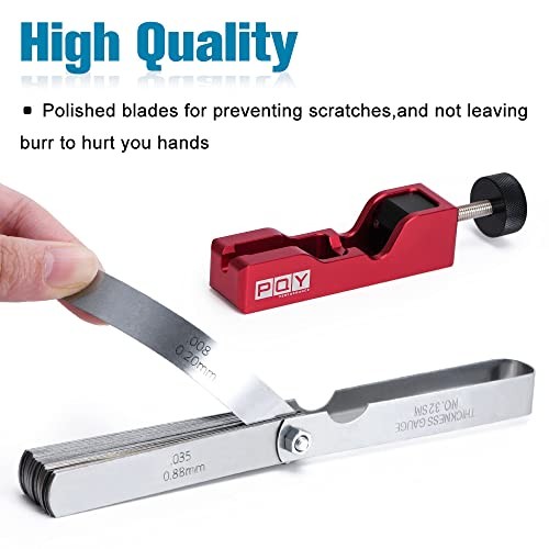 Universal Spark Plug Gap Tool with 32 Blades Steel Feeler red+feeler gauge