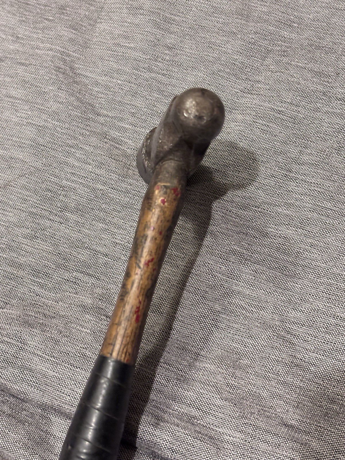 Vintage Ball Peen Hammer 13.4 OZ 11” Unbranded Wood Handle