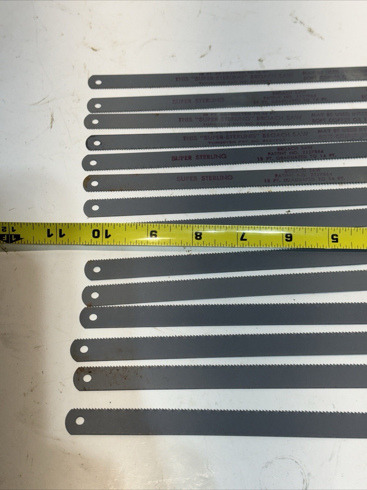 Vintage Broach Super sterling saw blades 10″ Hacksaw Blades New old (Storage 10)