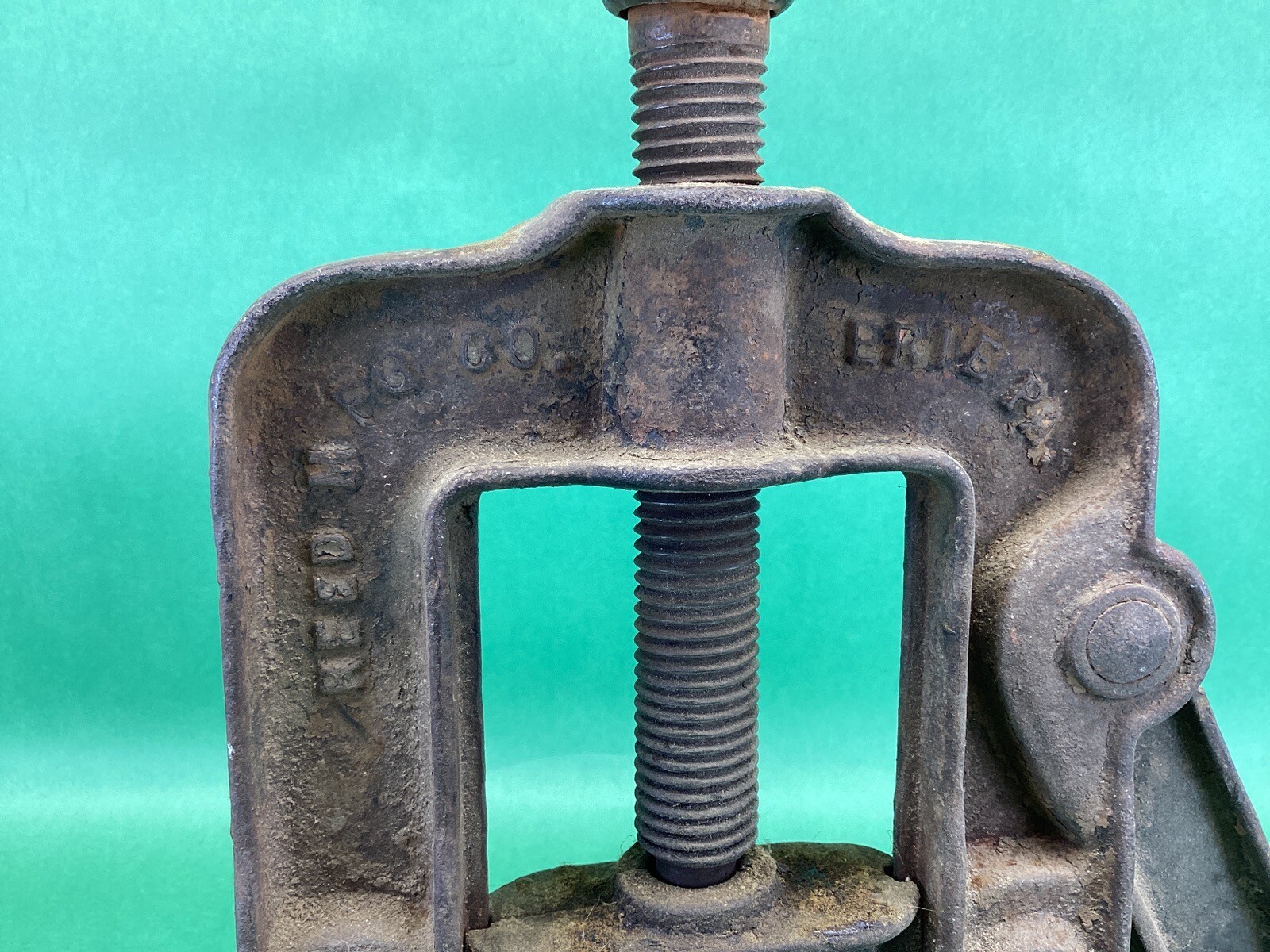 Vintage Reed Mfg Co Earie PA Pat Aug. 11 1914 #71 Plumbers Pipe Vise Bench Mount