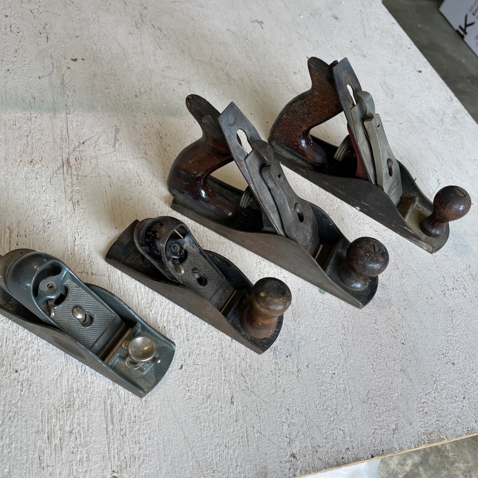 4 Vintage Planes – Craftsman -C 151 & 9” No. 4 USA – Sargent 9” & Stanley #220