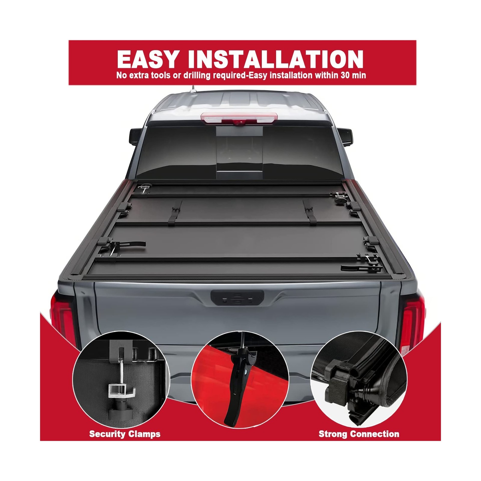 CAPSER Silverado 1500 5.8FT Soft Tri Fold Tonneau Cover Fits 2019-2026 Chevy …