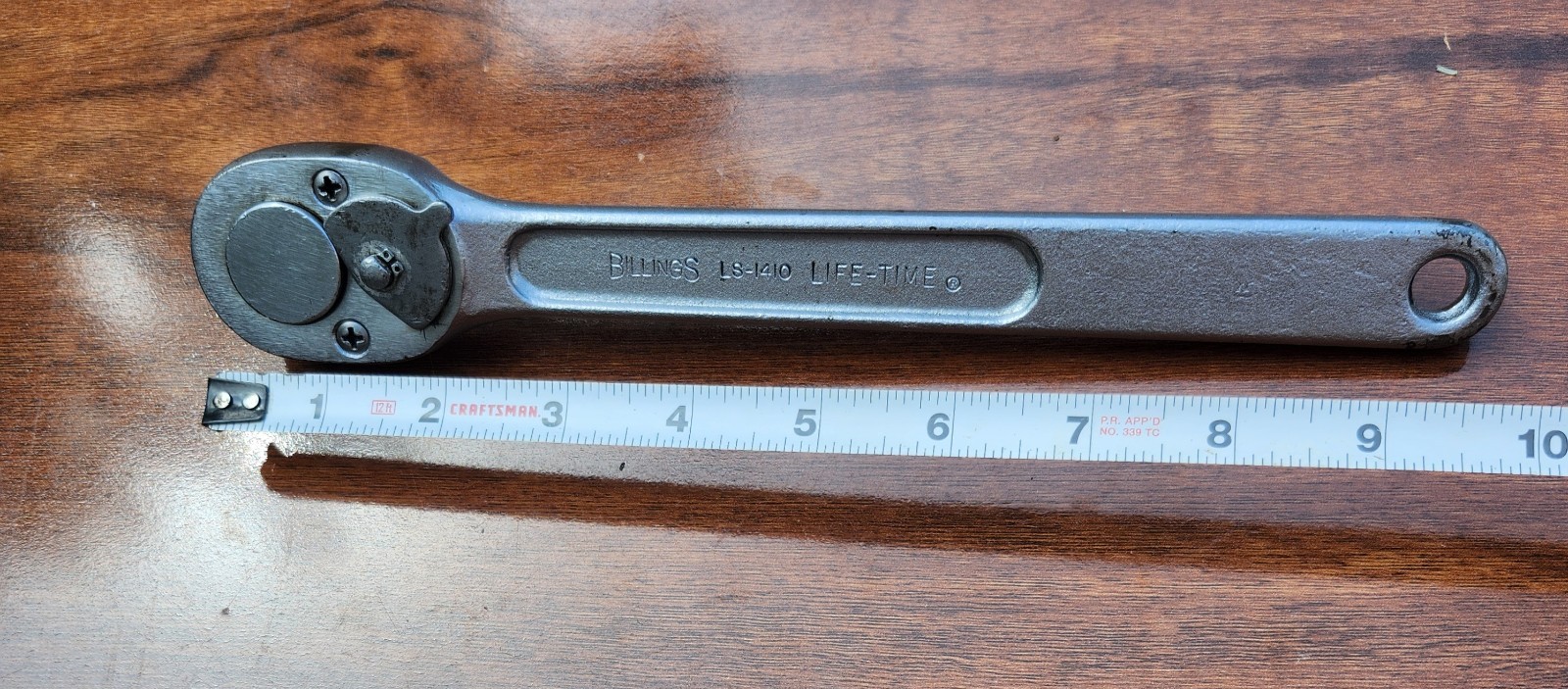 Vintage Billings USA LS-1410 LIFE-TIME, 1/2″ Drive Ratchet Nice 10″ Long