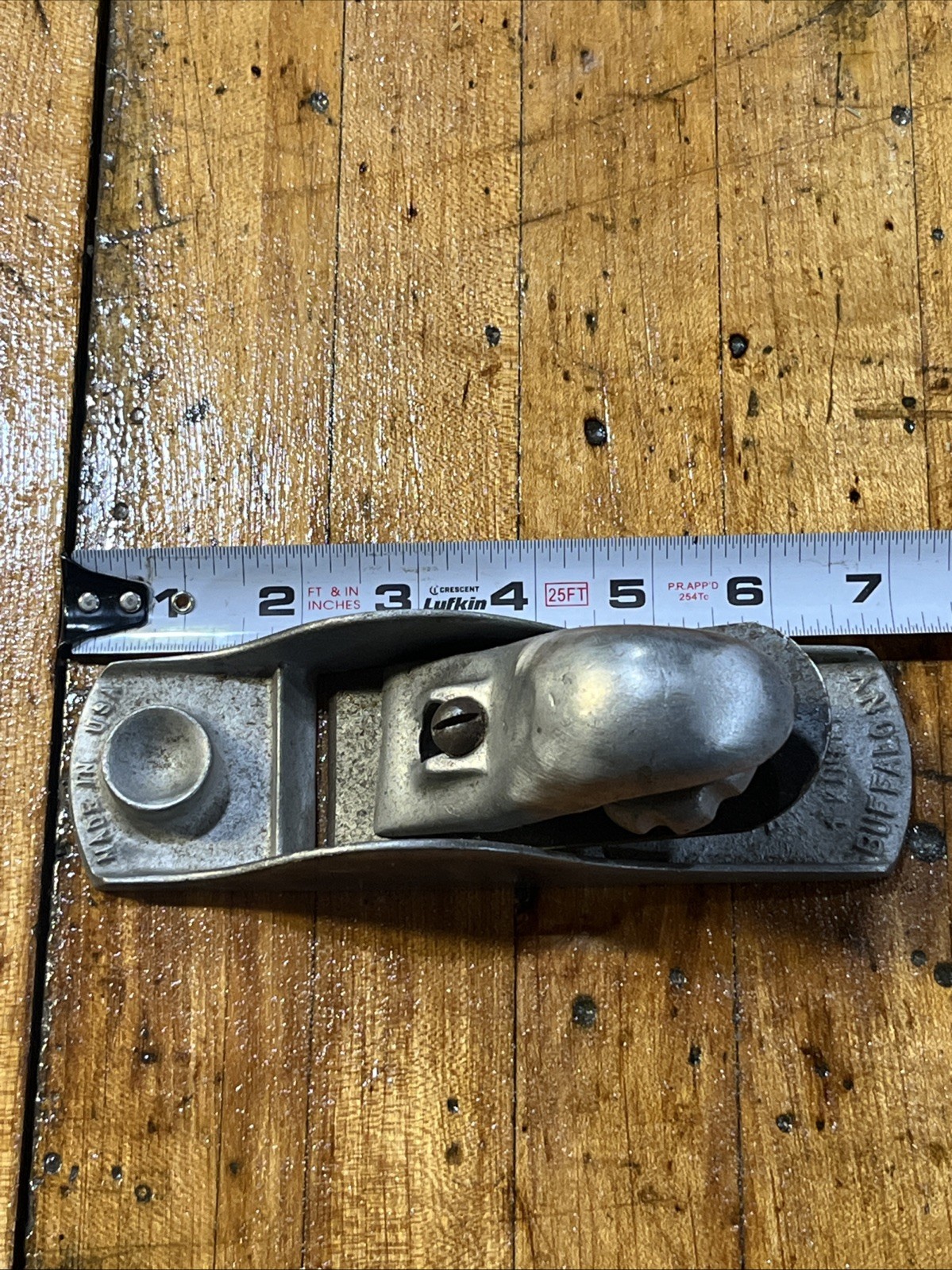 Vintage Foster-Kinsey Aluminum Block Plane, 7 Inches Long, Buffalo, NY. Used.