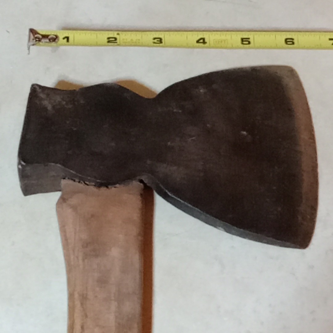 ANTIQUE Hewing Tool AXE 17″ Total Length With Wood Handle + 6.25″ Head