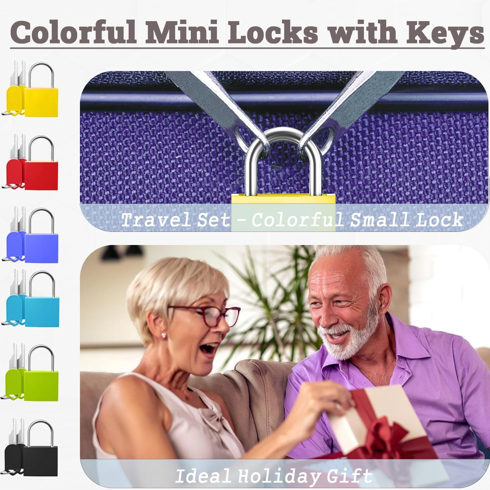 6 Pack Mini Padlocks with Keys, Waterproof Copper & Zinc Alloy Small Locks, S…