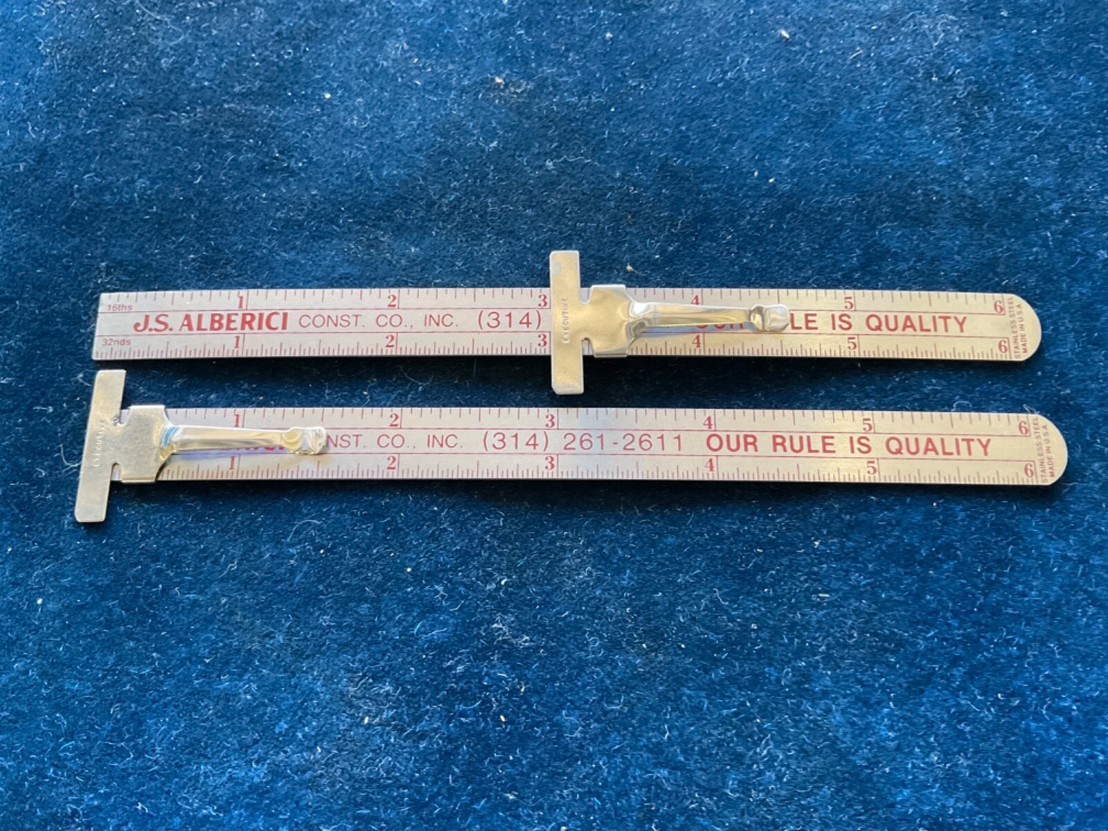 Vintage SET OF 2 Executive Machinist 1/2 x 6″ Rule, 16th/32nd Advertising 🇺🇸