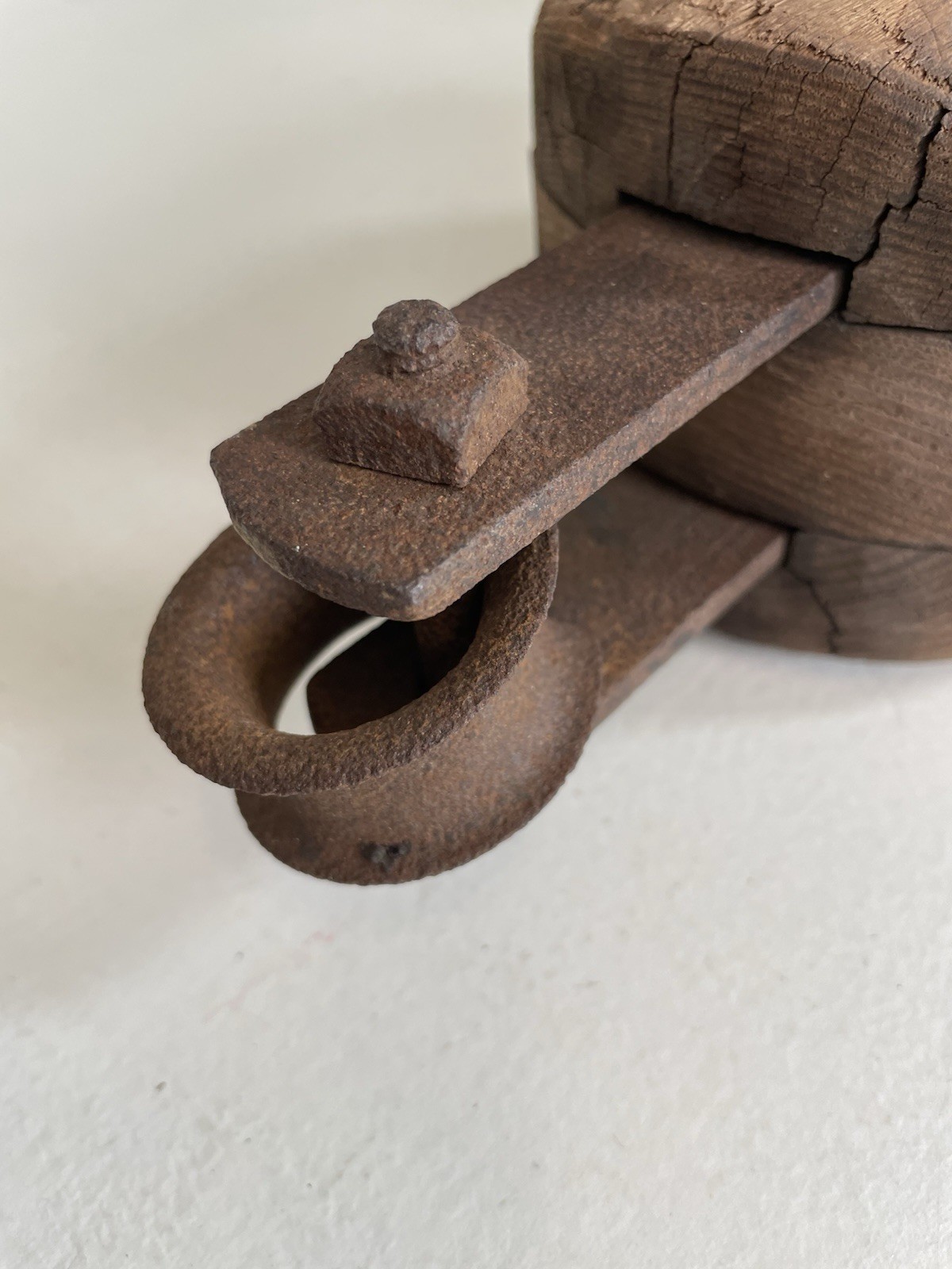 Vintage Wooden Snatch Block Double Pulley Farm Decor Nautical Ship Barn 15”