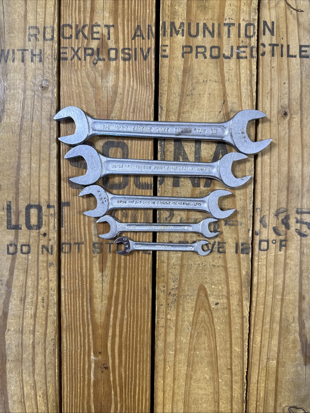 Vintage Penens Double Open End Wrench Set Lot of 5 Made in USA 1/4” – 3/4” DOE