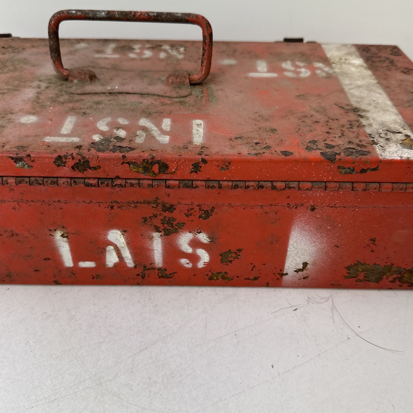 Vintage Ridgid Tool Box Red Metal LAIS As Is
