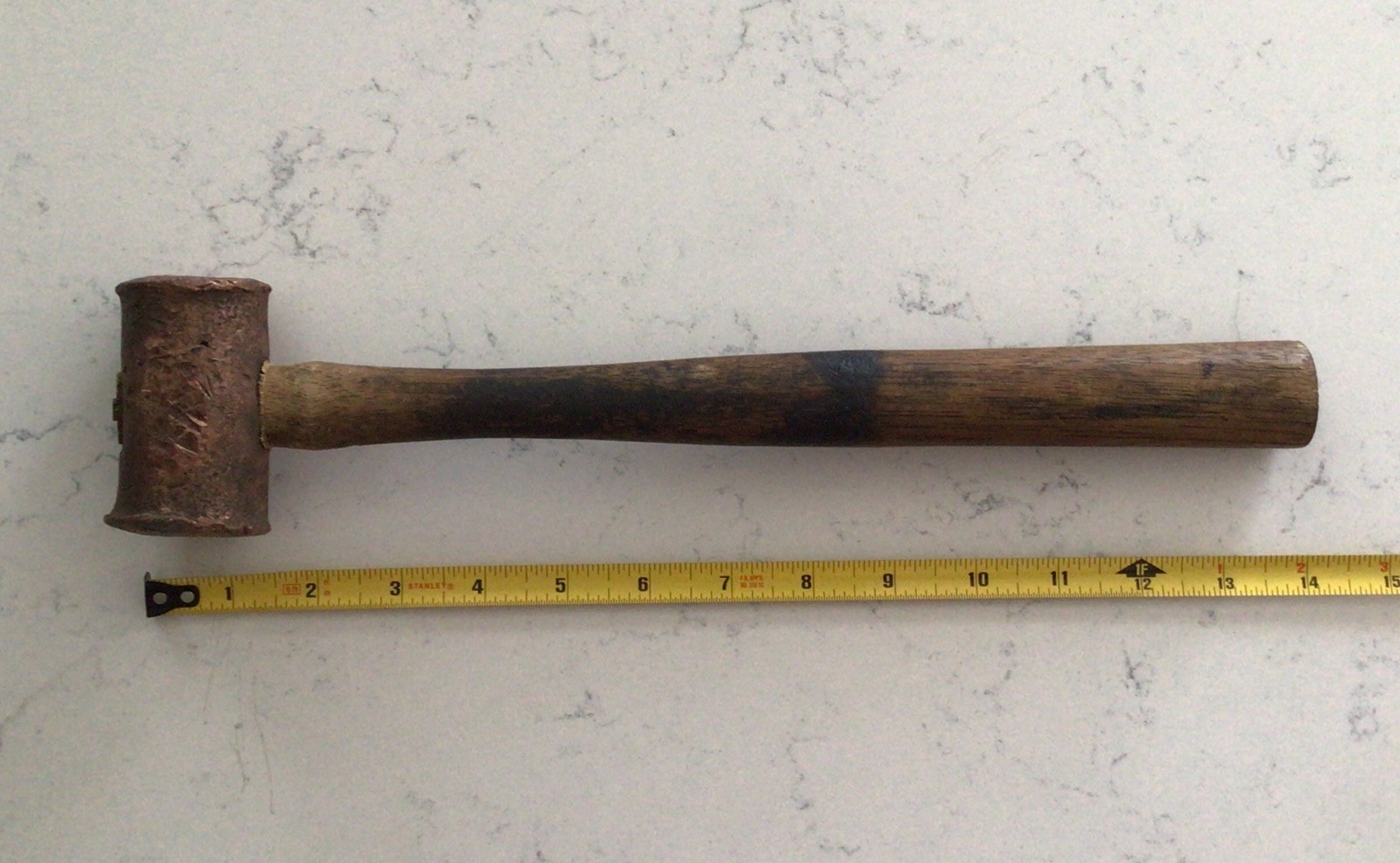 Primitive 2 Lb. Solid Copper Head Sledge Hammer Mallet 12” Wooden Handle