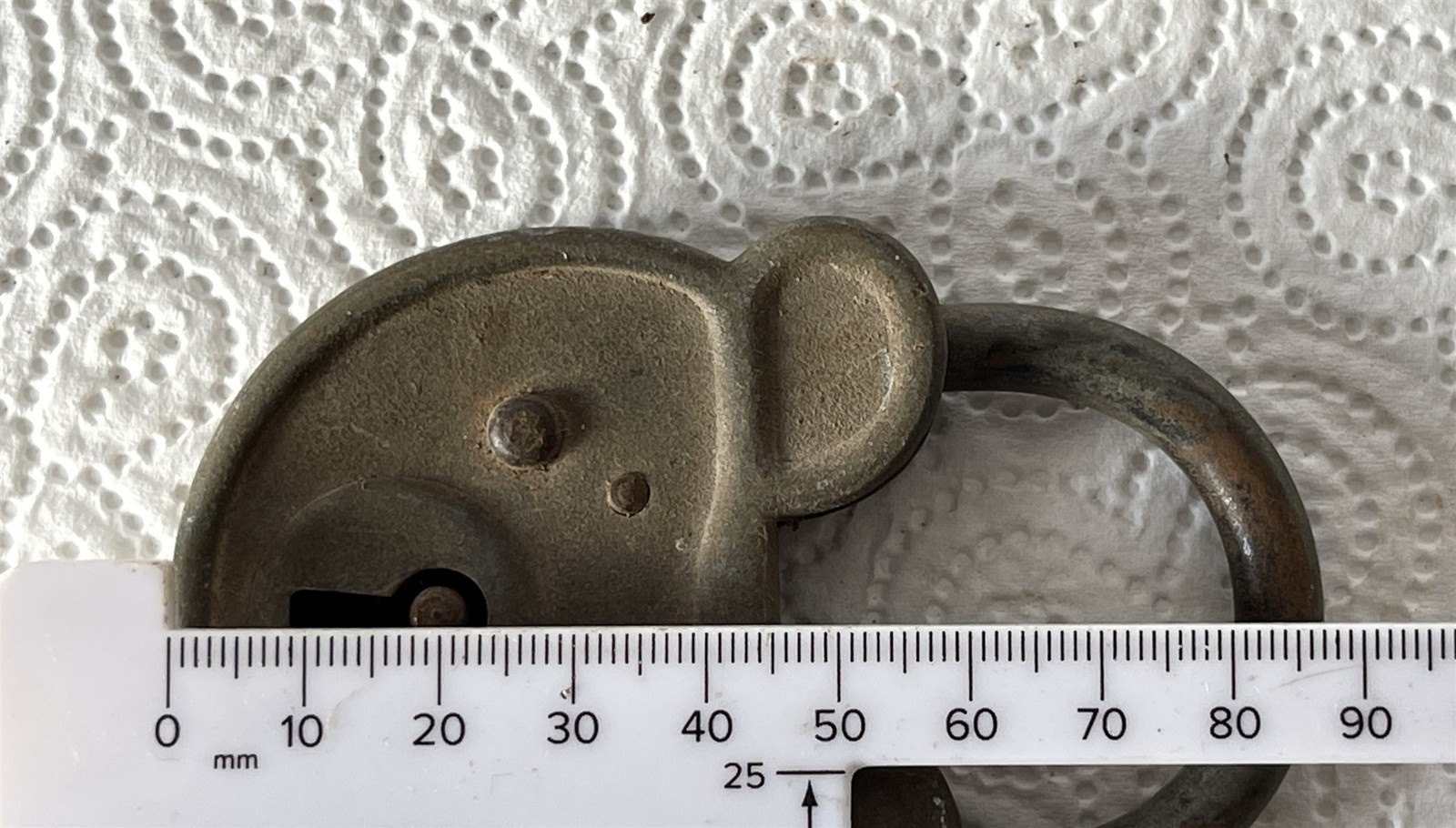 Antique / Vintage 8.75cm Tall Metal French Padlock NO KEYS #g4-659