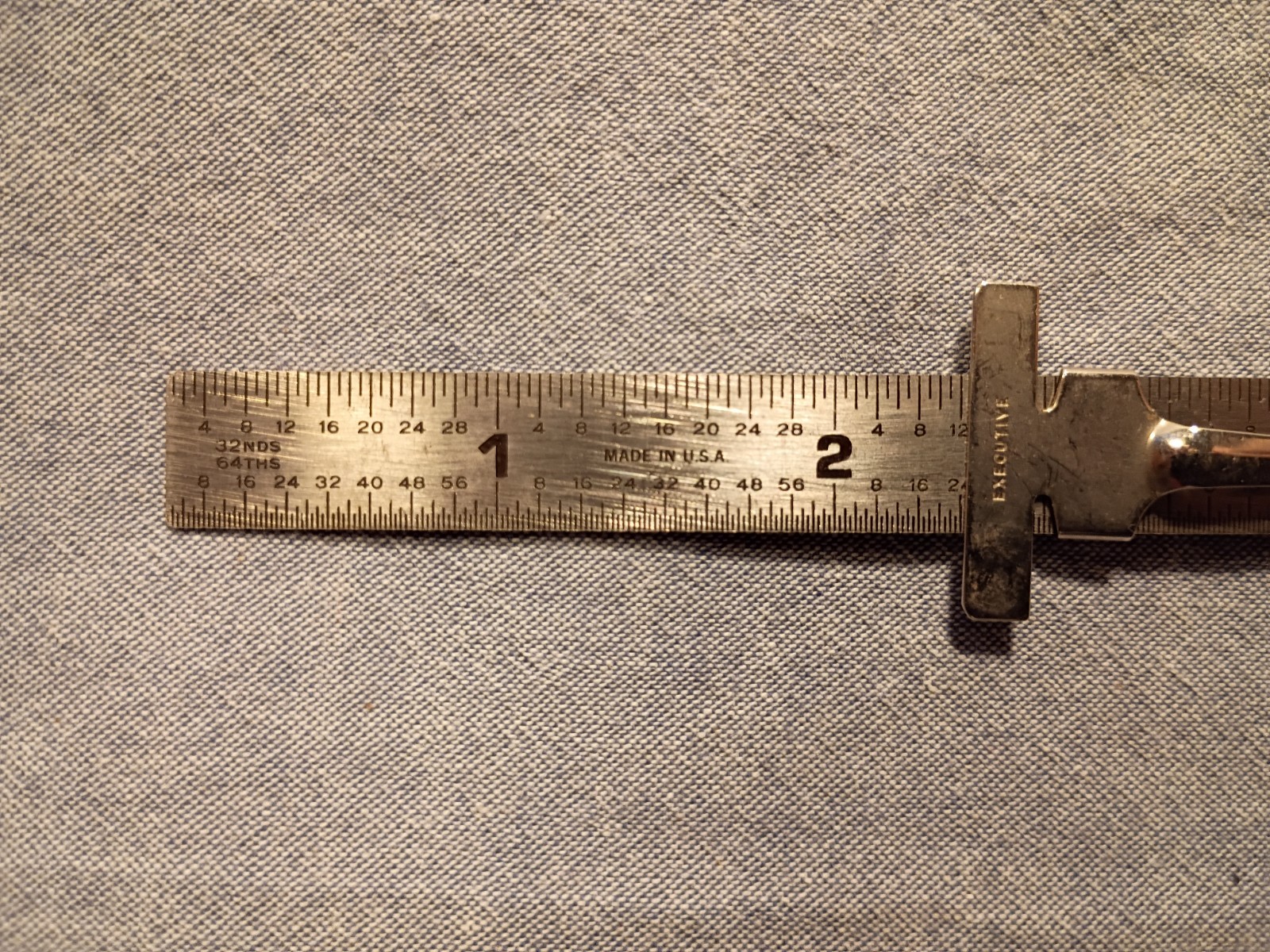 Vintage EXECUTIVE 6″ Stainless Steel 42F Pocket Ruler & Depth Gauge w/Clip -used