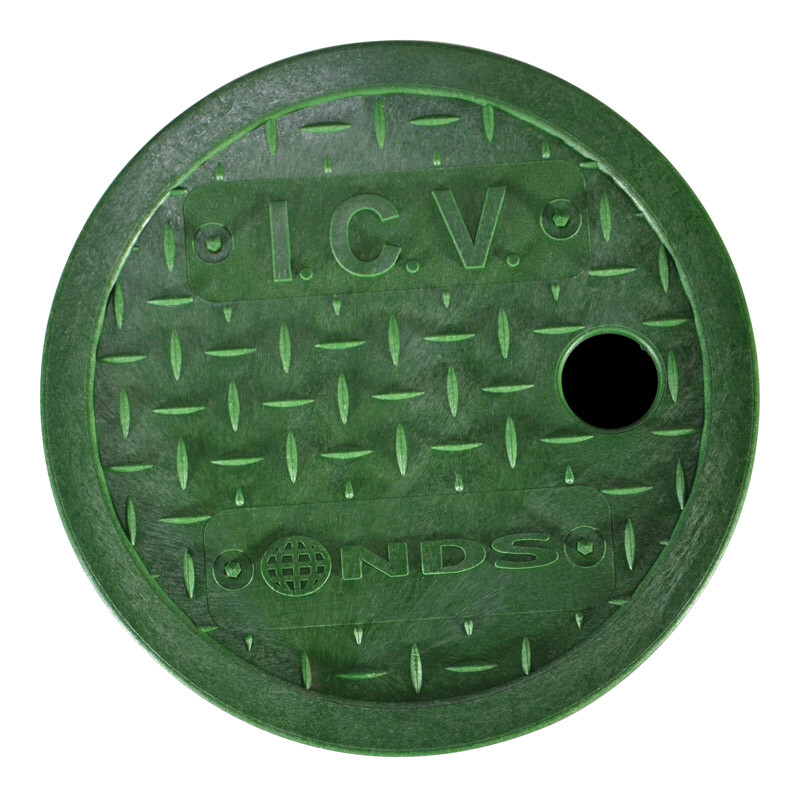 NDS D109-GL Green UV Inhibitors Round Green Valve Box Overlapping Cover 6 in.