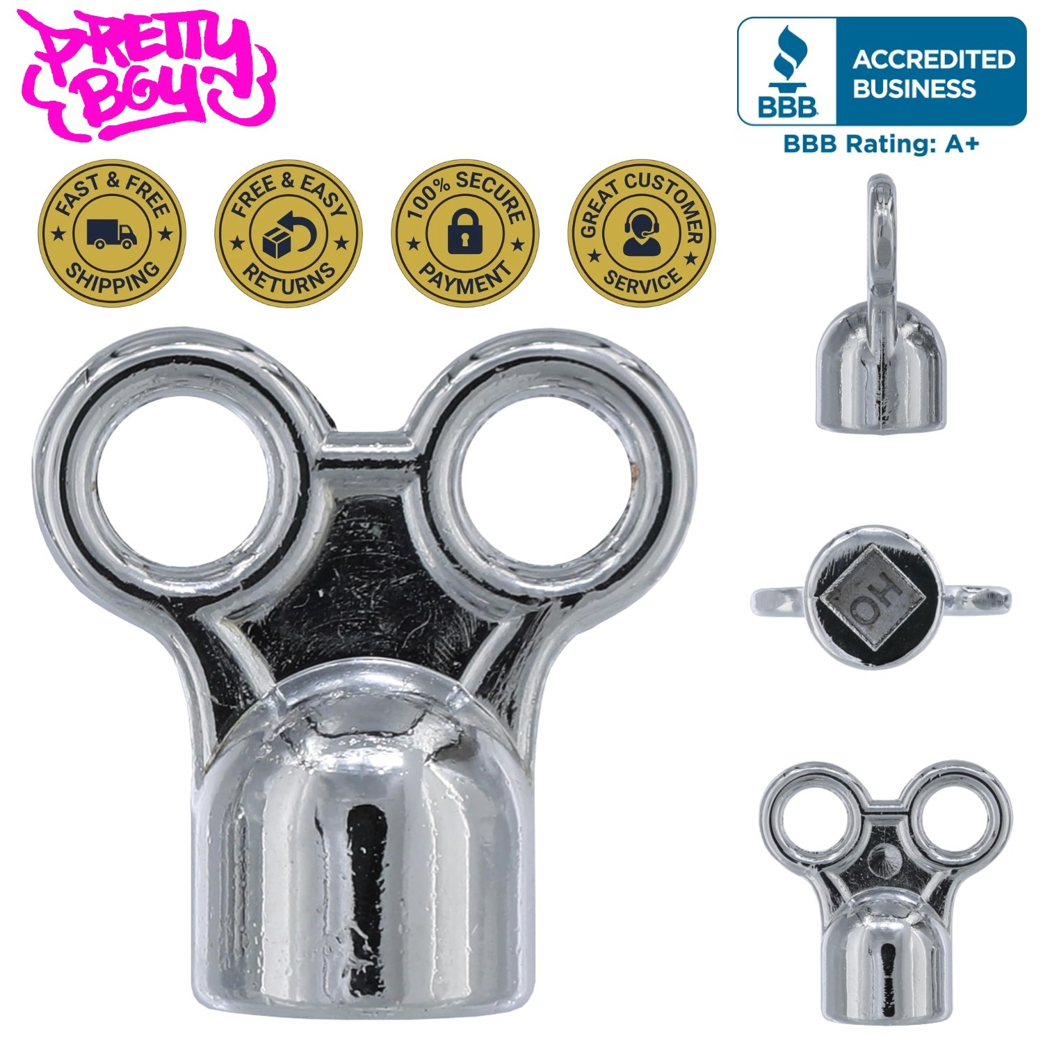 Chrome Finish 1/2 Inch Radiator Valve Key – Ideal for Hot Water Systems