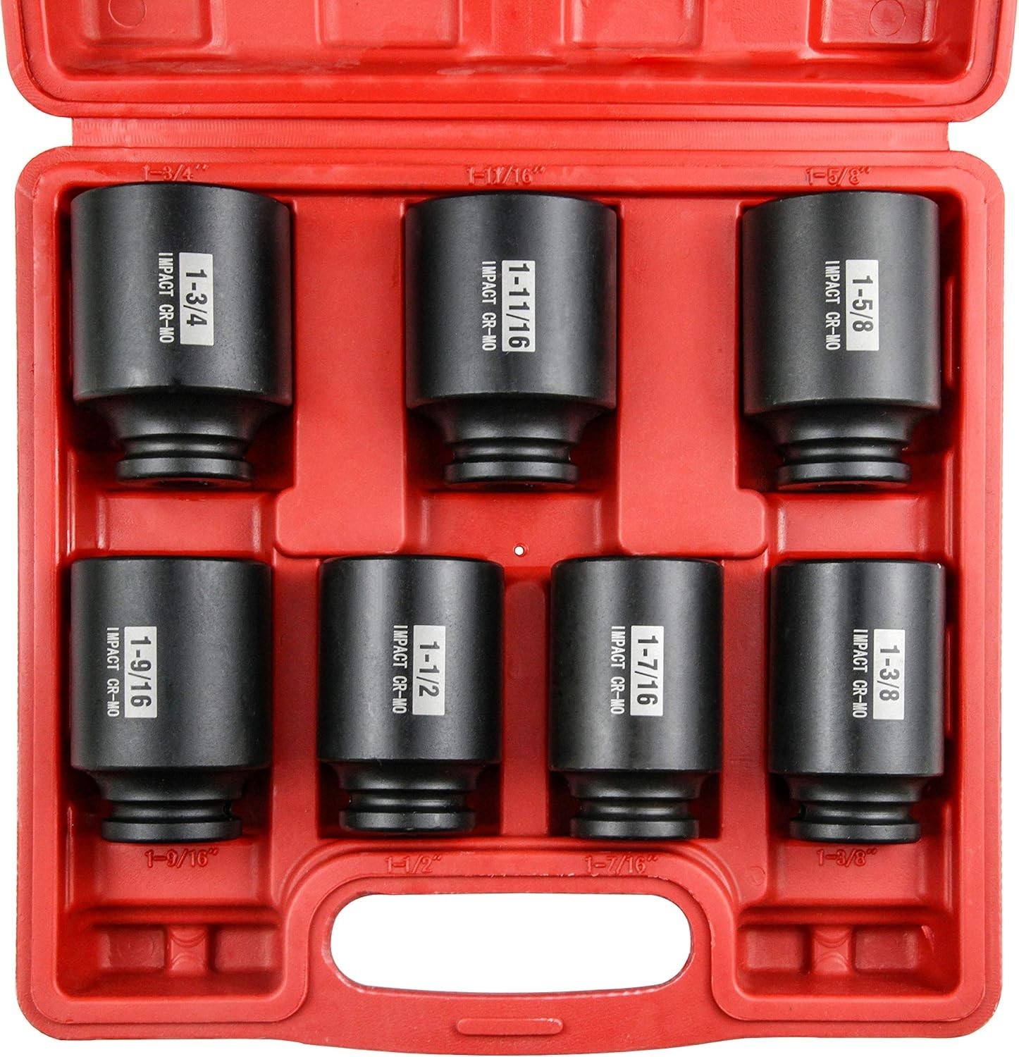7Pcs 1/2″ Drive Deep 6-Point Impact Socket Set/Spindle Nut Impact Socket Set