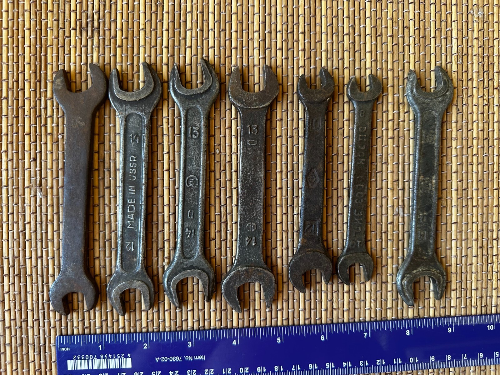 SOVIET VINTAGE WRENCH MADE IN USSR OPEN ENDED SPANNER 1960-1970 7 pieces
