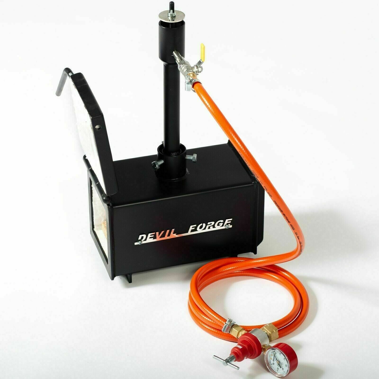 DEVIL-FORGE DFPROF1+1D Gas Propane Forge Farrier Kiln Furnace Burner +Tongs USA
