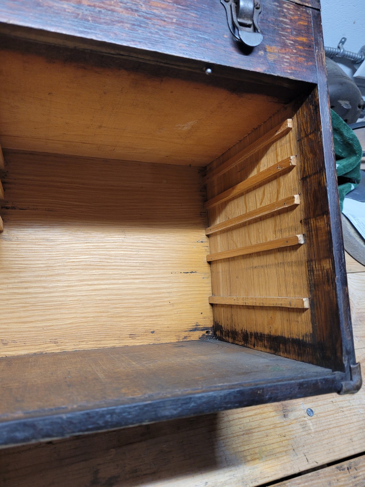 Vintage Union Tool Chest Co. 7 Drawer Wood Machinist Chest, Wooden Toolbox w/key