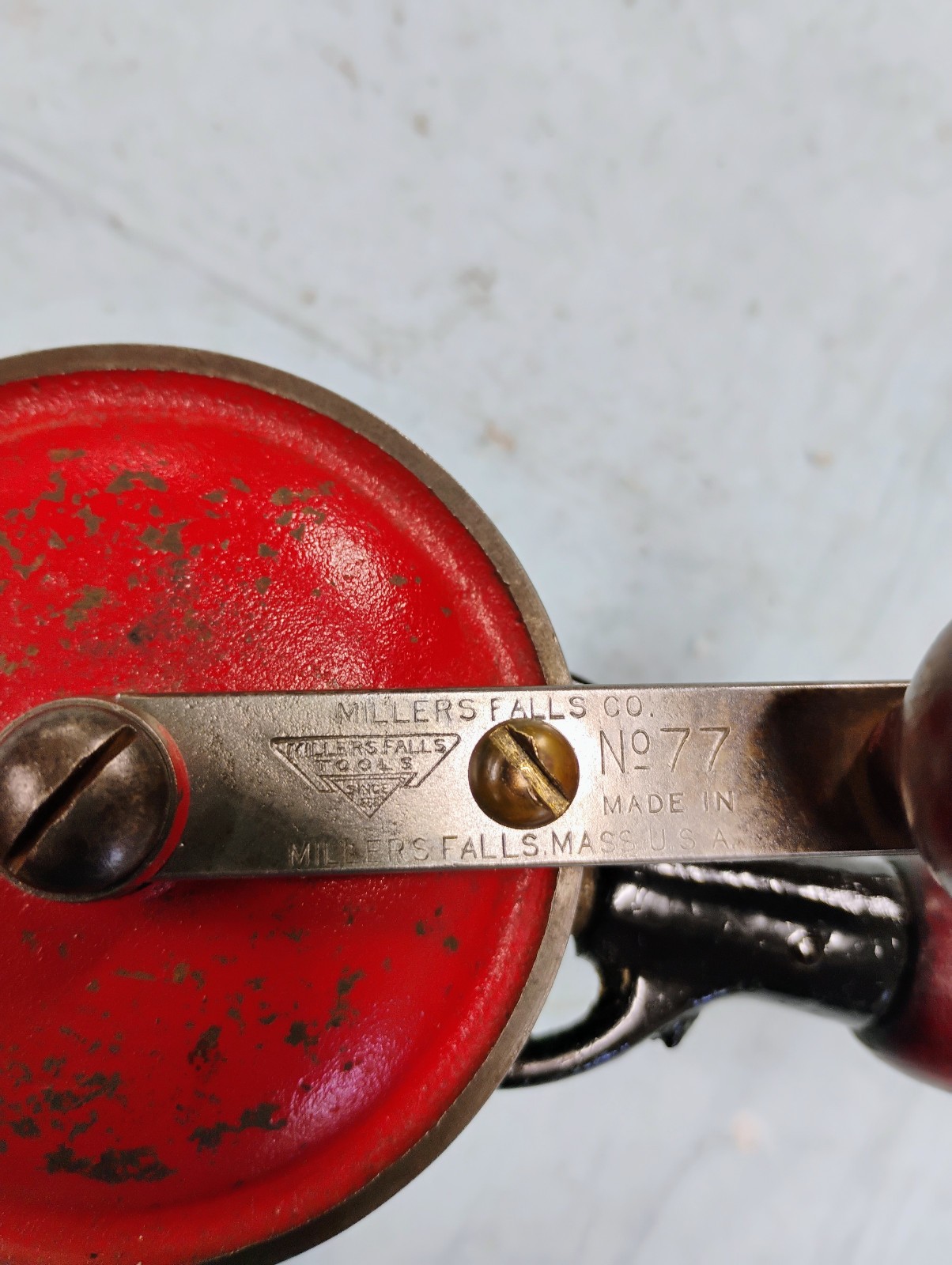 Millers Falls No.77 Hand Drill Vintage Red Used (Inv312)