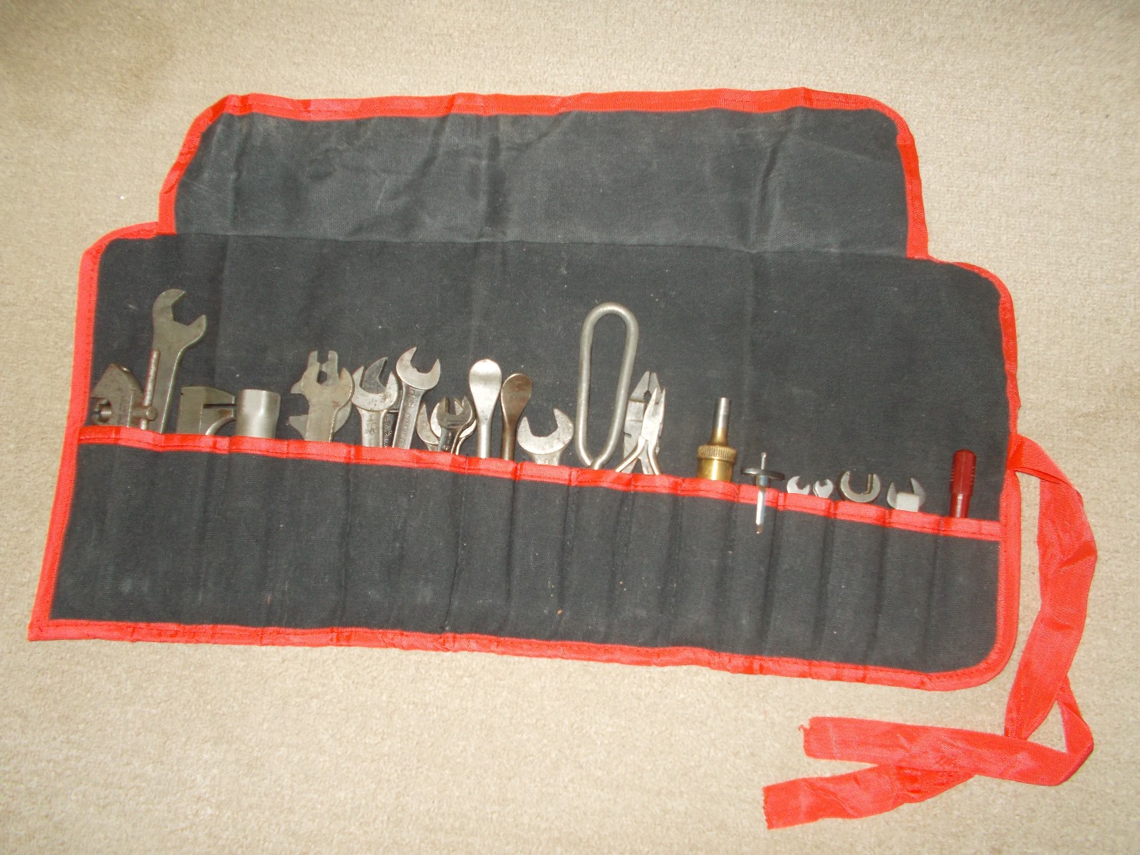 Vintage Extended AJS/Matchless or Other British Motorcycle Tool Kit + Roll.